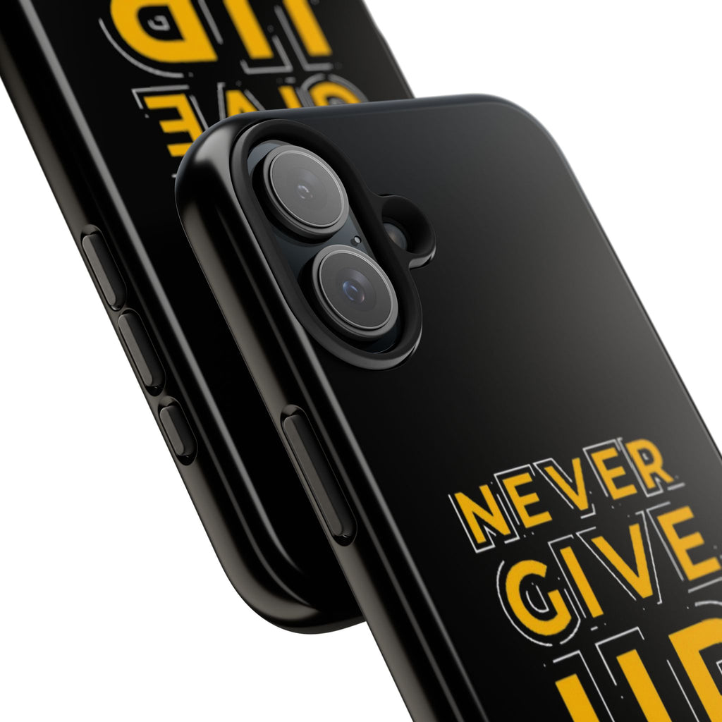 Never Give Up Tough Phone Cases | Motivational Gift for Him or Her, Phone Covers, Inspirational Accessories, Custom Mobile Cases, [...]