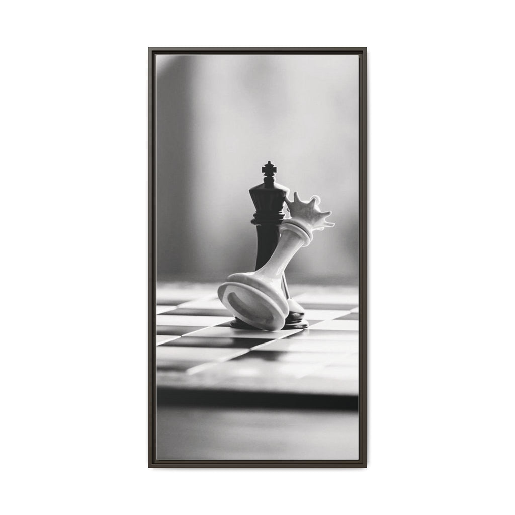 Chess King and Fallen Queen Matte Canvas Framed Wall Art