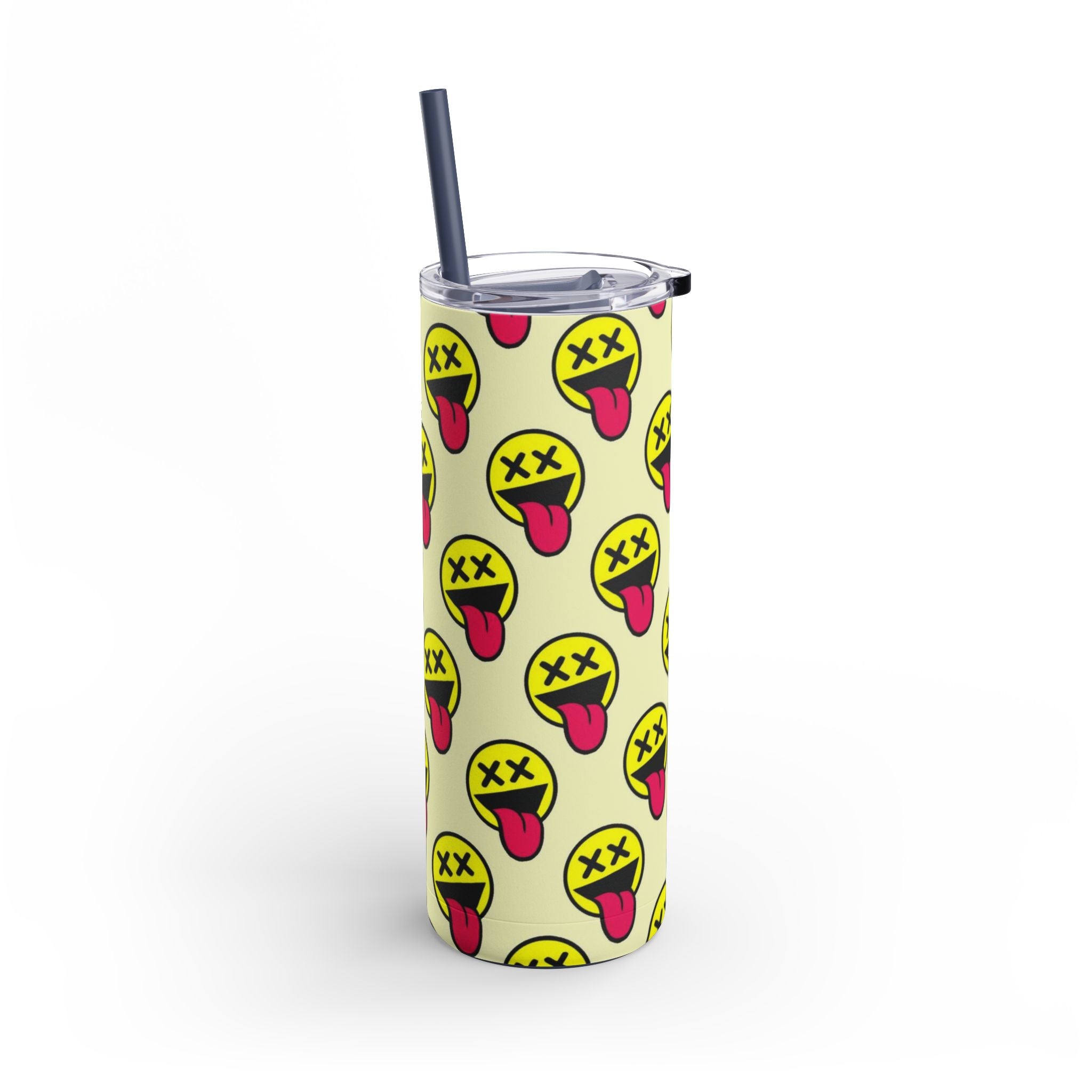 Funny Emoji Tumbler, 20oz, Party Cup, Gift for Teens, Drinkware, Kawaii Style, Summer Vibes, Unique Design