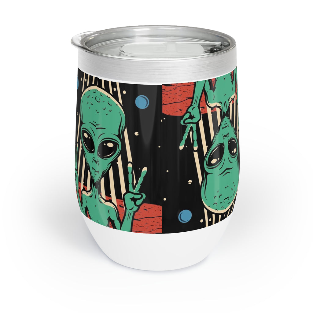 Alien Vibes Wine Tumbler, Chill Wine Cup