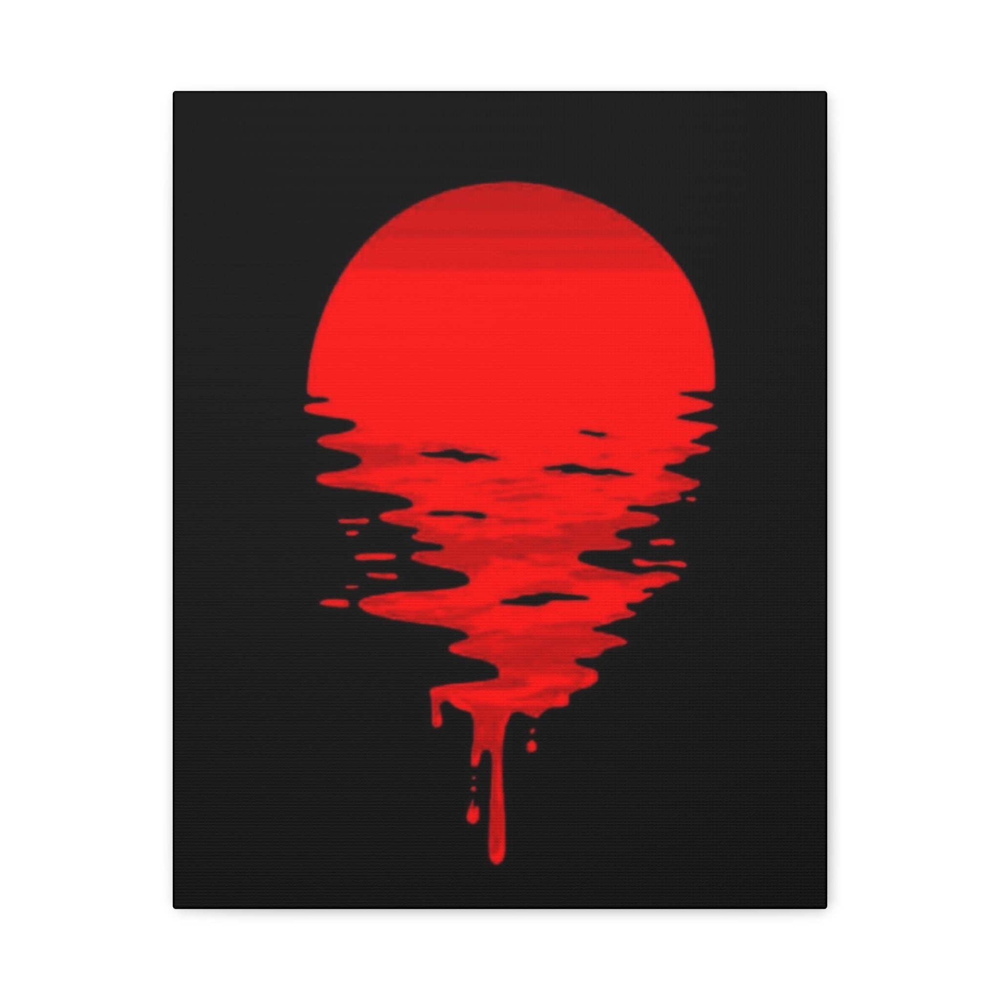 Sunset Canvas Art Print, Modern Wall Decor, Red and Black Home Decor, Abstract Art
