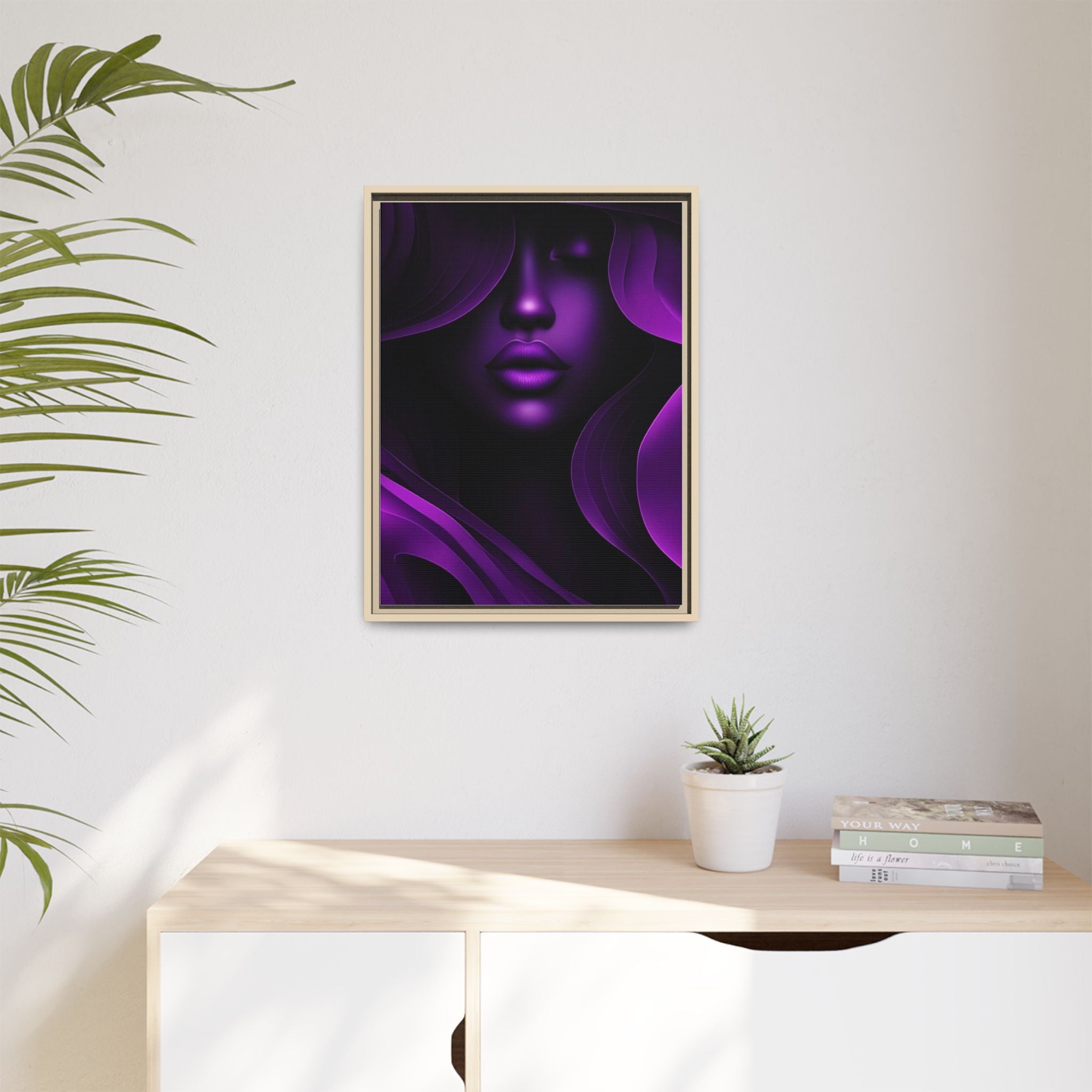 The Quiet Bloom – Purple Abstract Woman Portrait