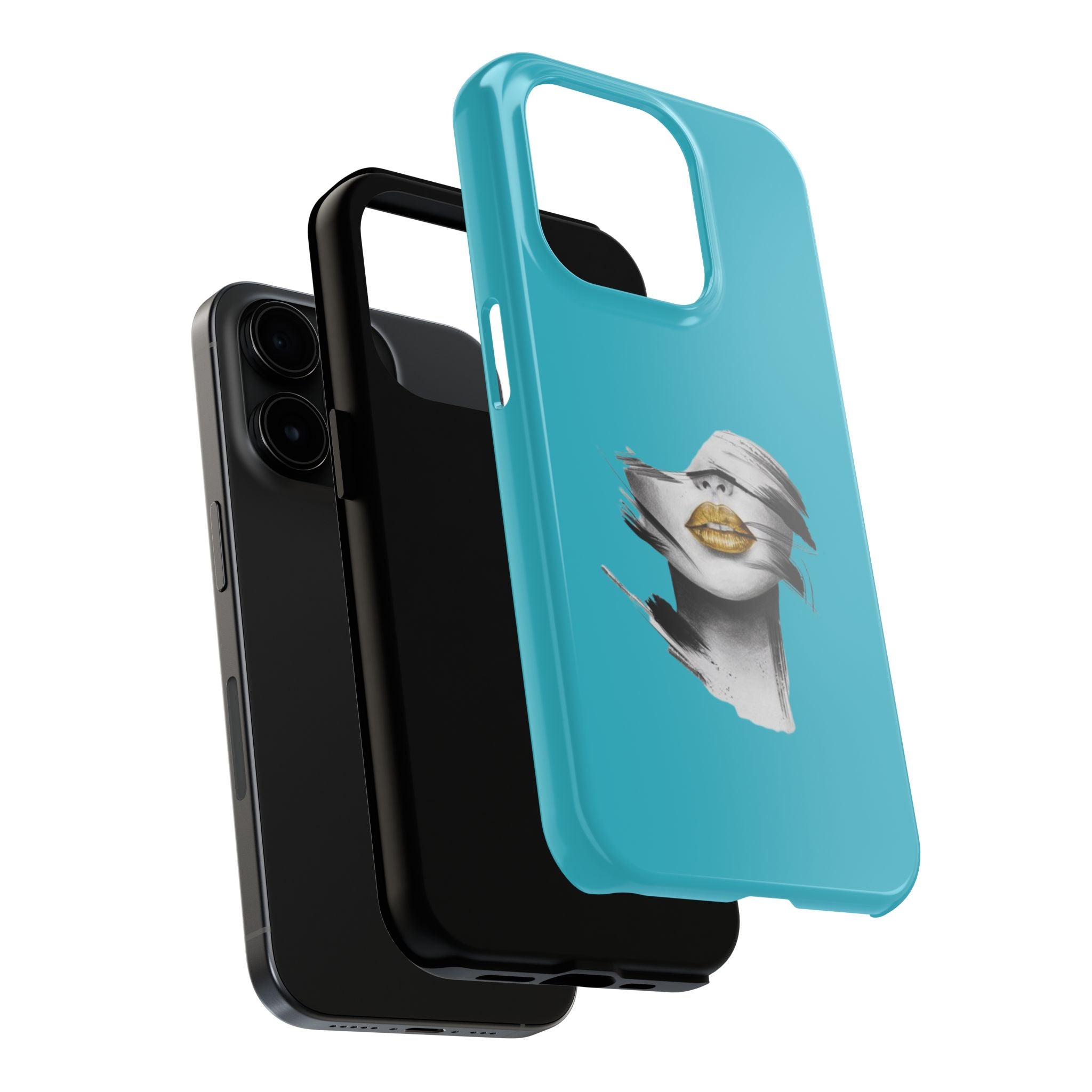 Teal 'Golden Lips' Tough Phone Case
