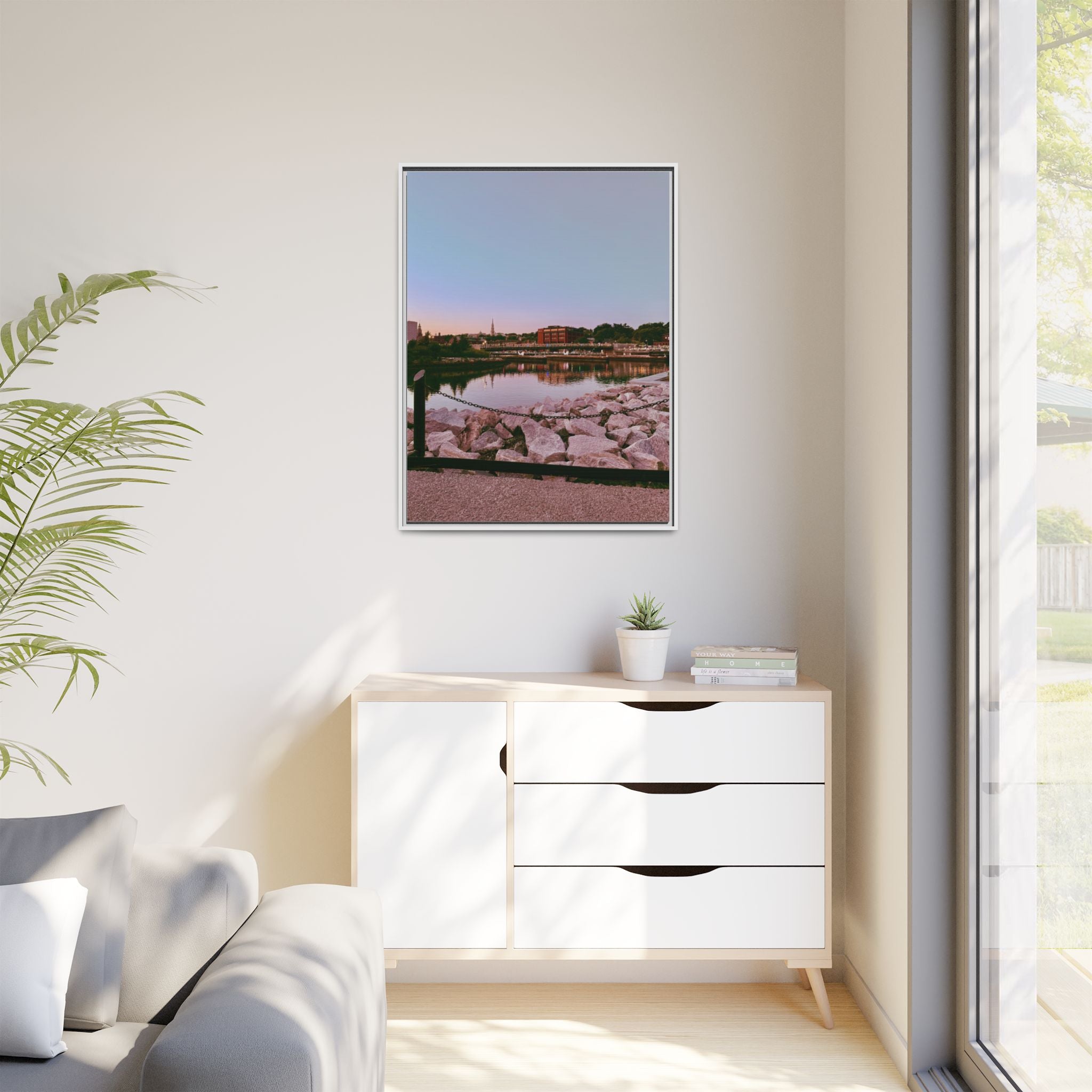 Tranquil Harbor Sunset Wall Art