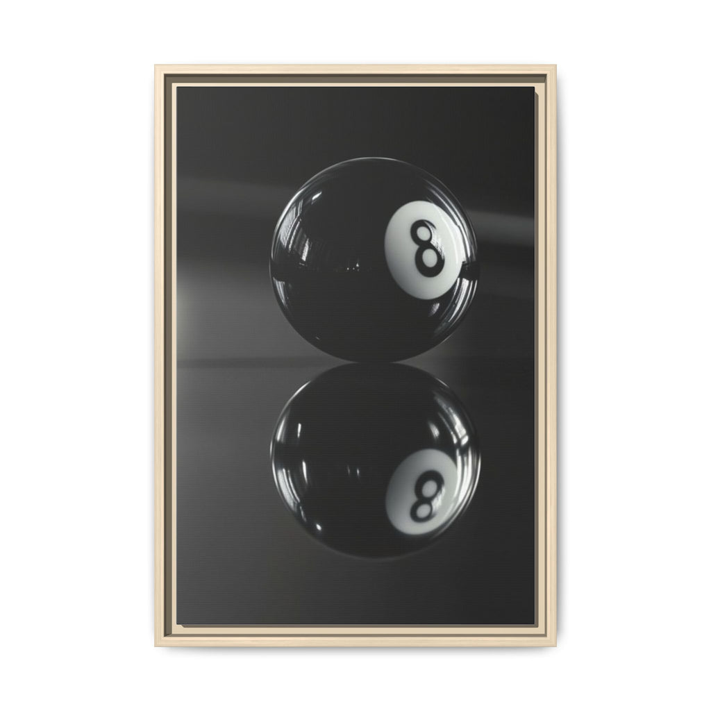 Eight Ball Reflection Matte Framed Canvas Print