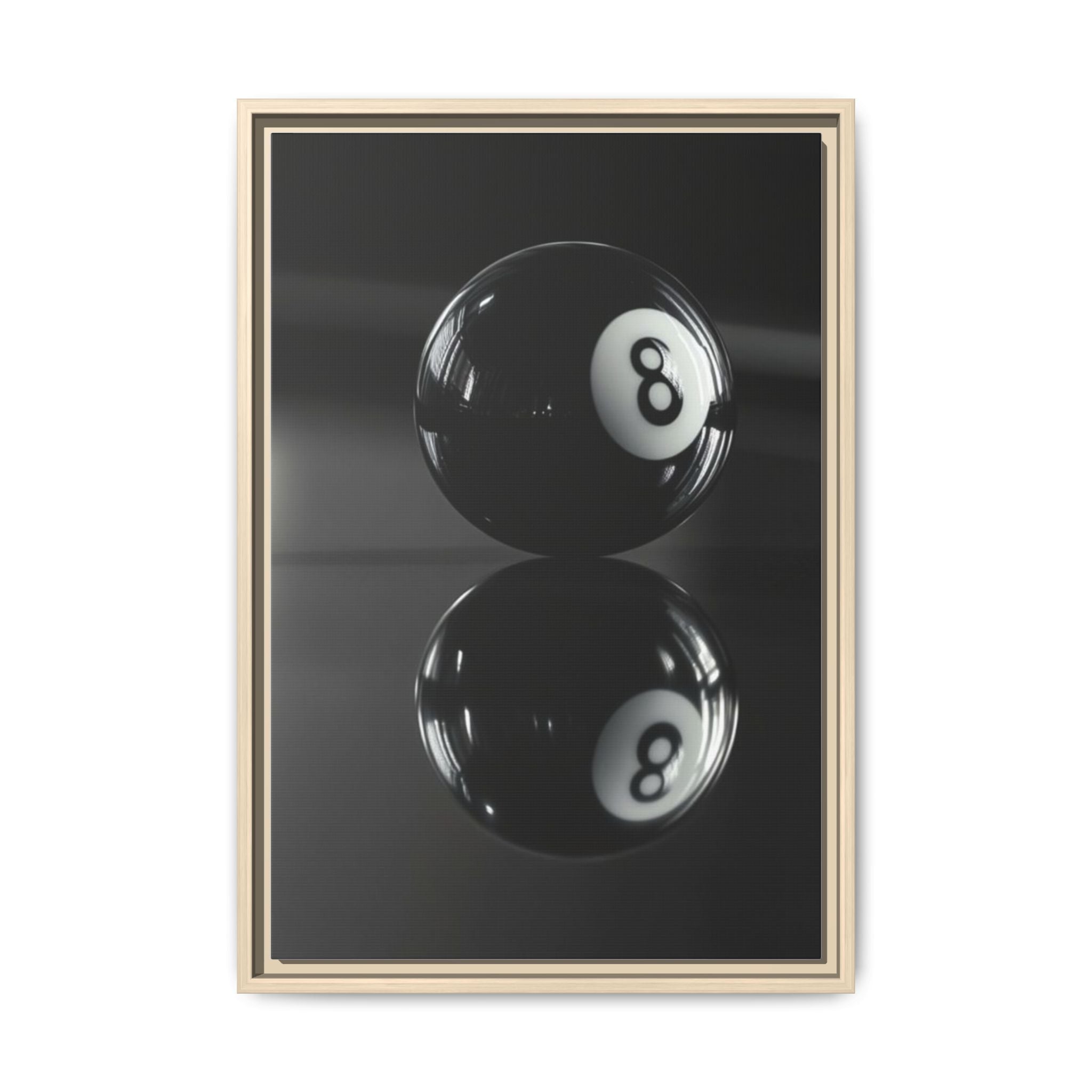 Eight Ball Reflection Matte Framed Canvas Print