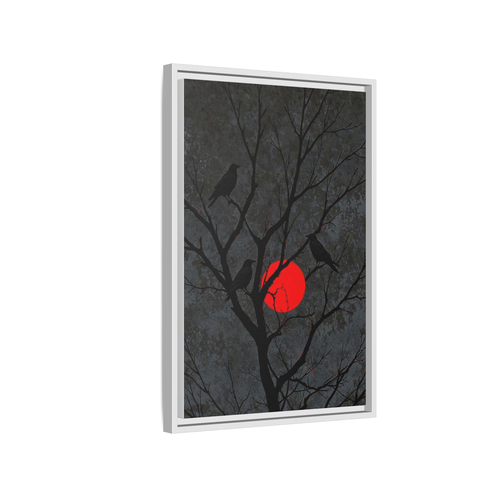 Red Moon Crows Silhouette