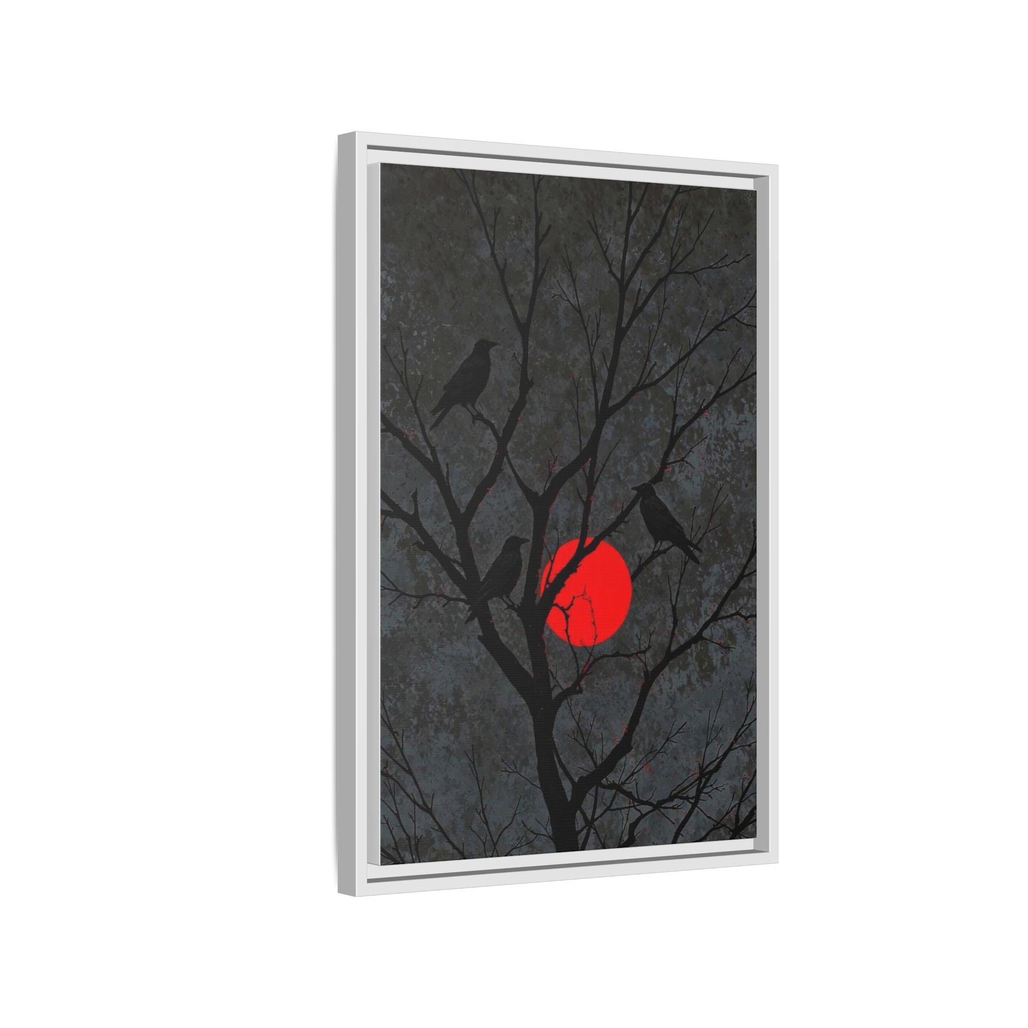 Red Moon Crows Silhouette