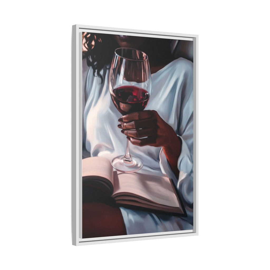 Woman Reading with Wine Glass (Cozy Evening Wall Decor)