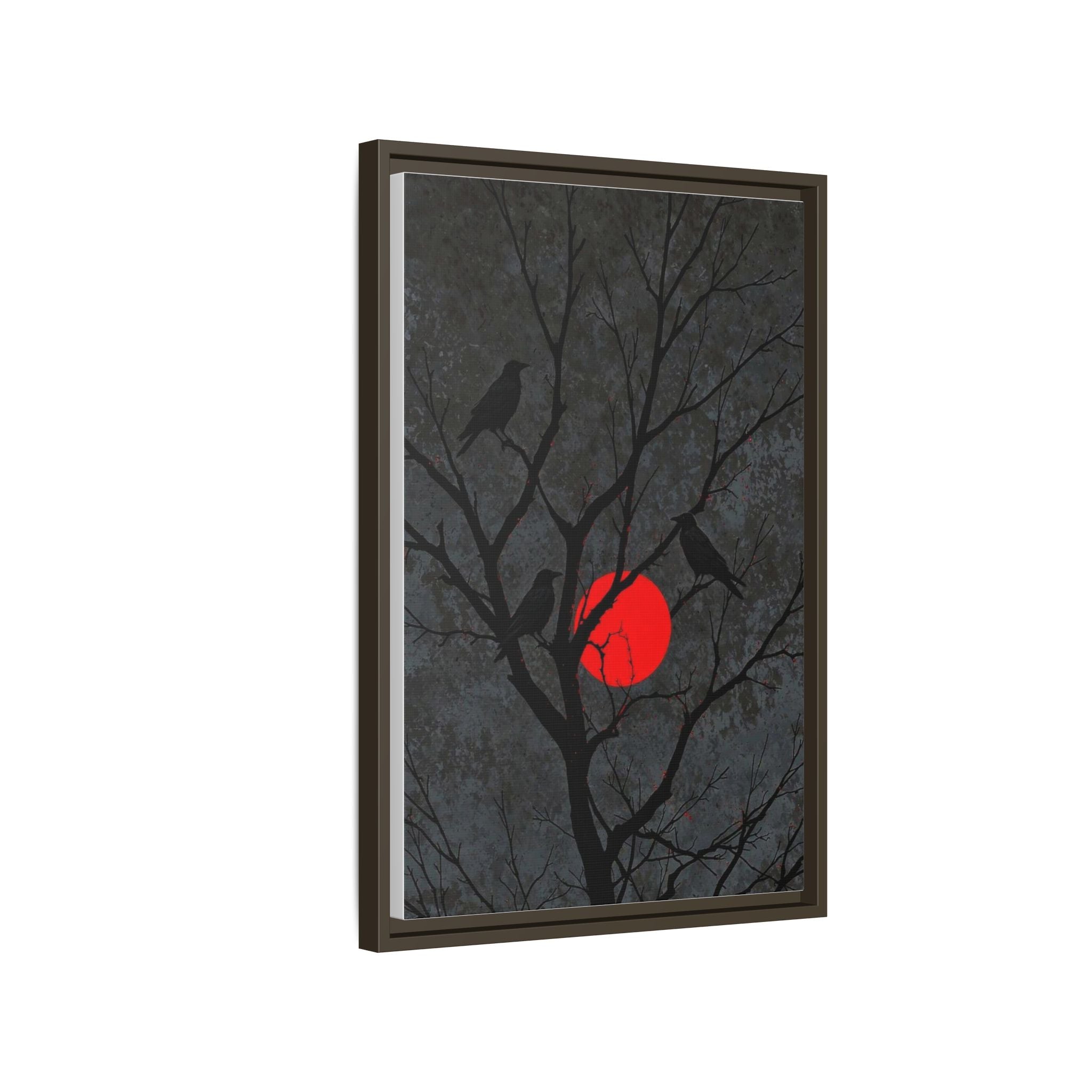 Red Moon Crows Silhouette
