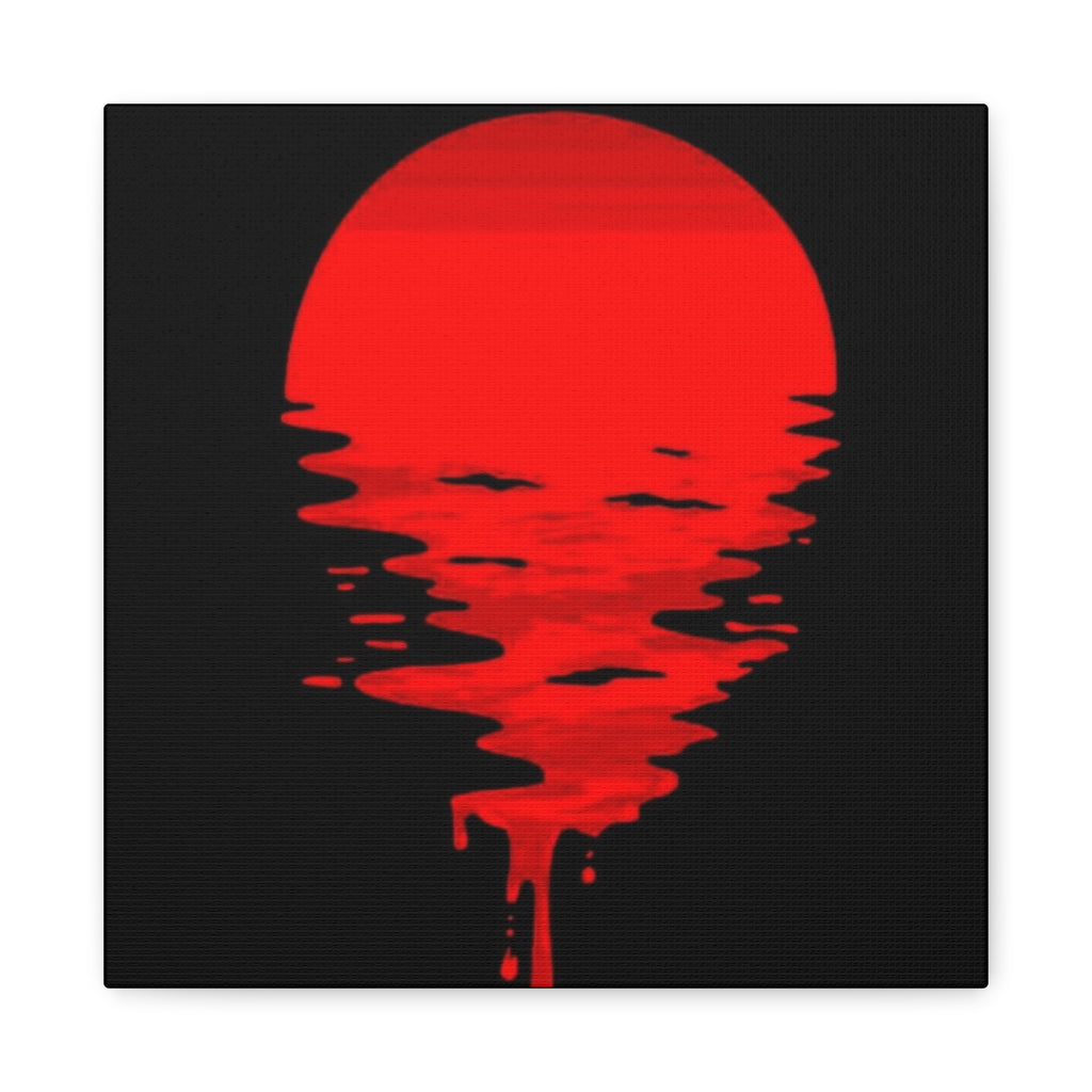 Sunset Canvas Art Print, Modern Wall Decor, Red and Black Home Decor, Abstract Art
