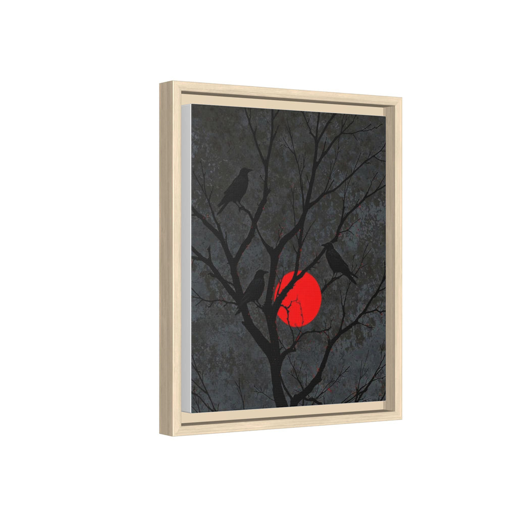 Red Moon Crows Silhouette