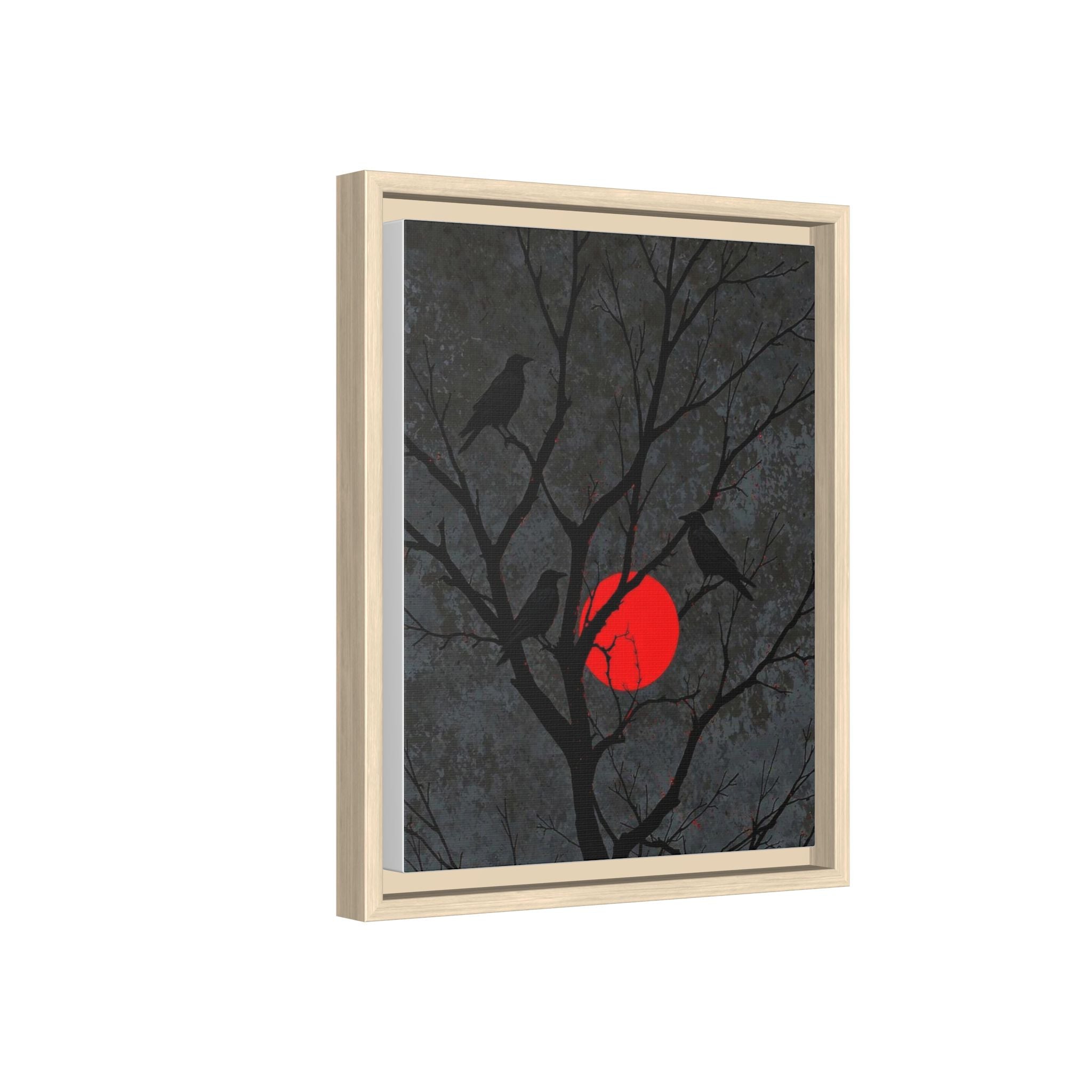 Red Moon Crows Silhouette
