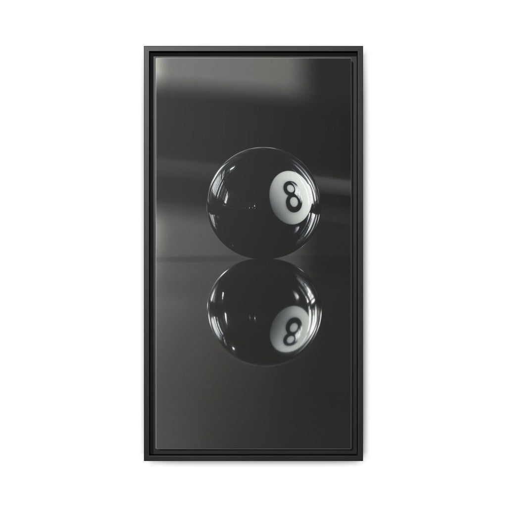 Eight Ball Reflection Matte Framed Canvas Print