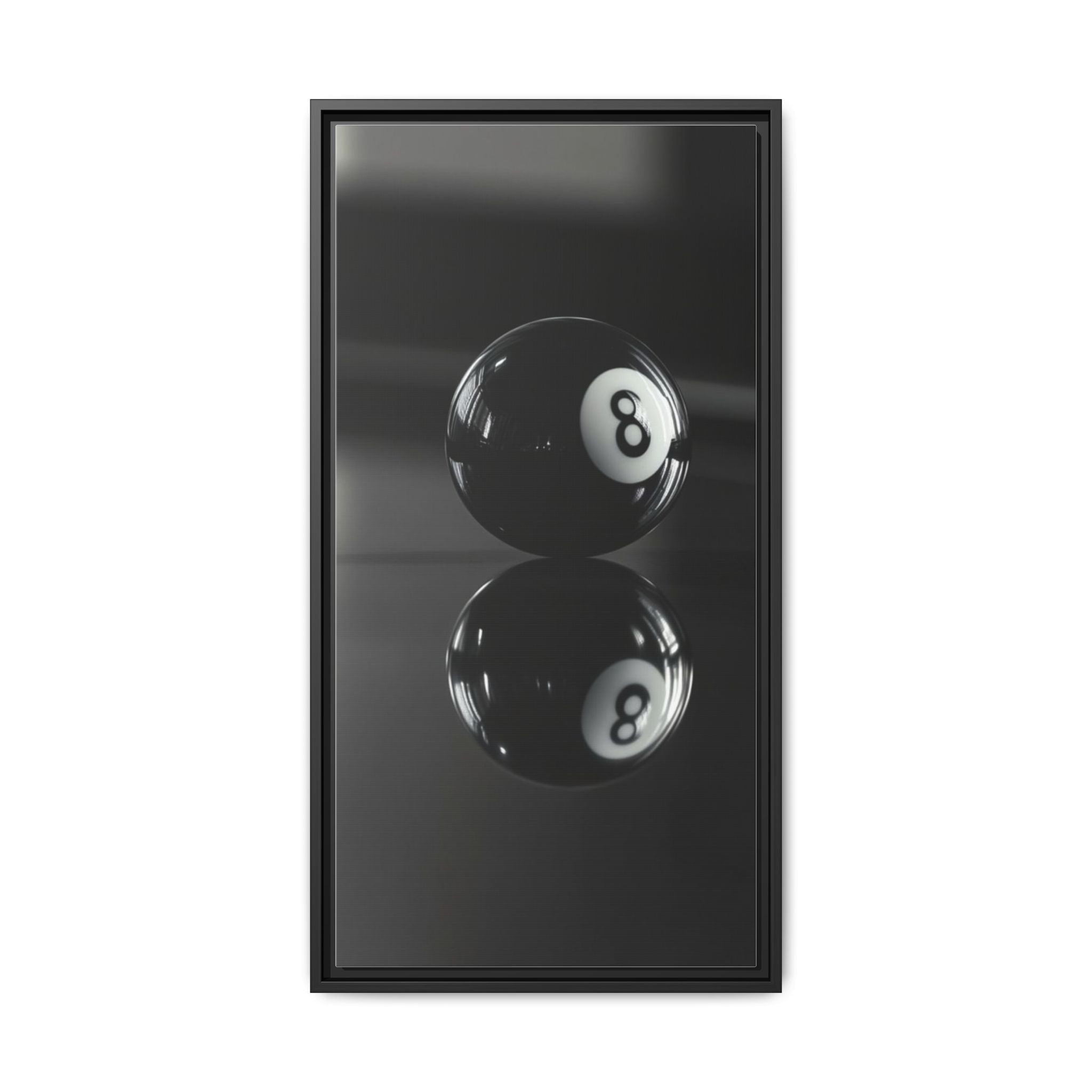 Eight Ball Reflection Matte Framed Canvas Print