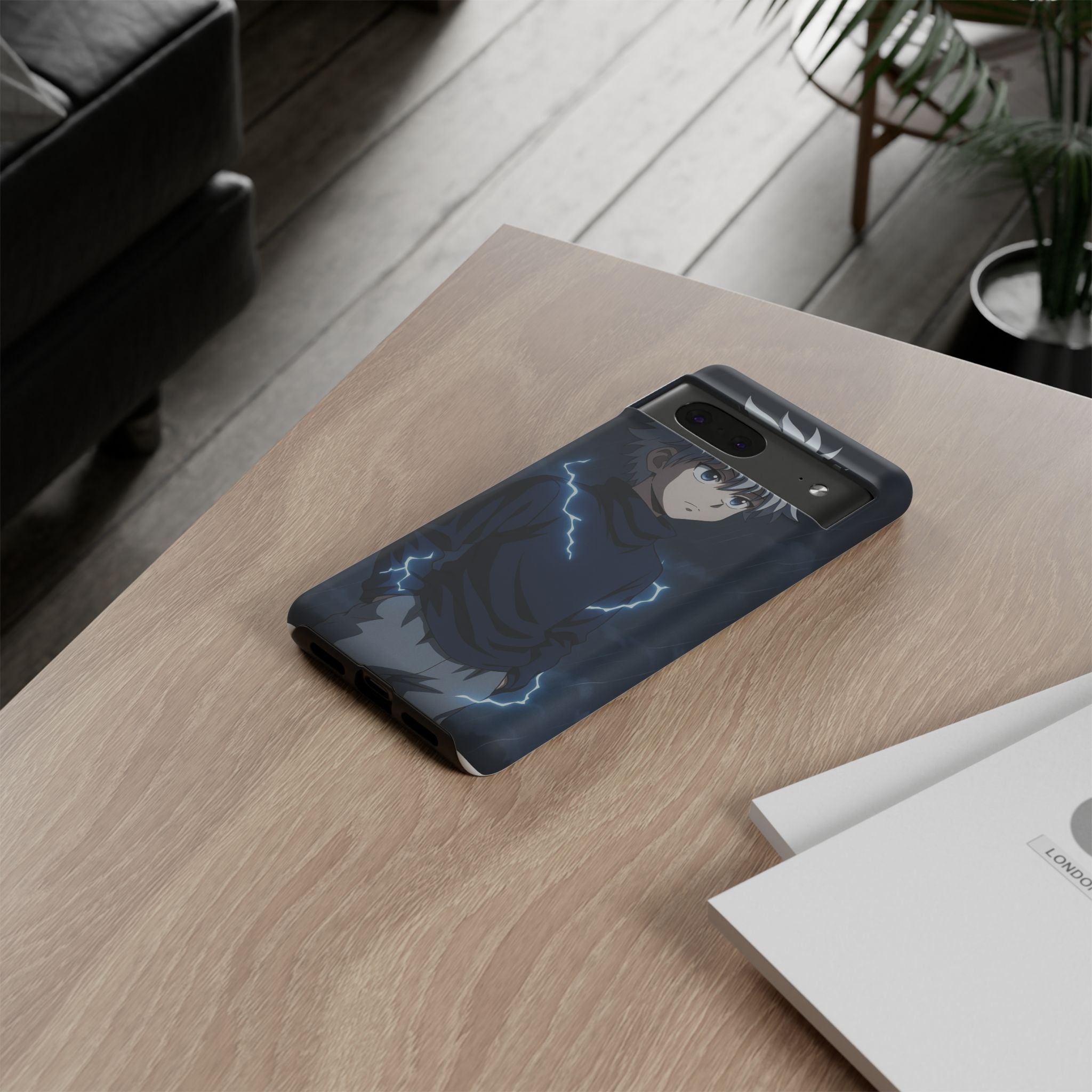 Anime Phone Case Featuring Lightning Design,
