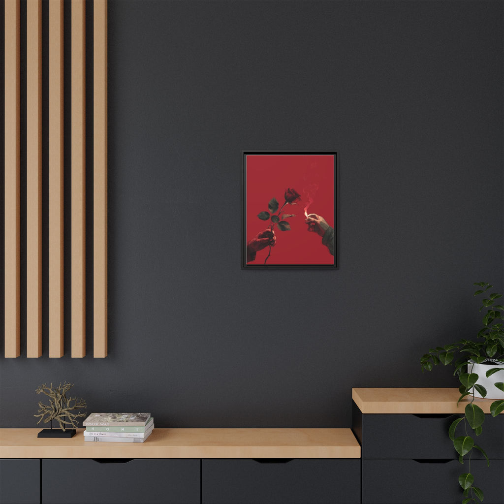 Red Rose & Lighter Minimalist Wall Print