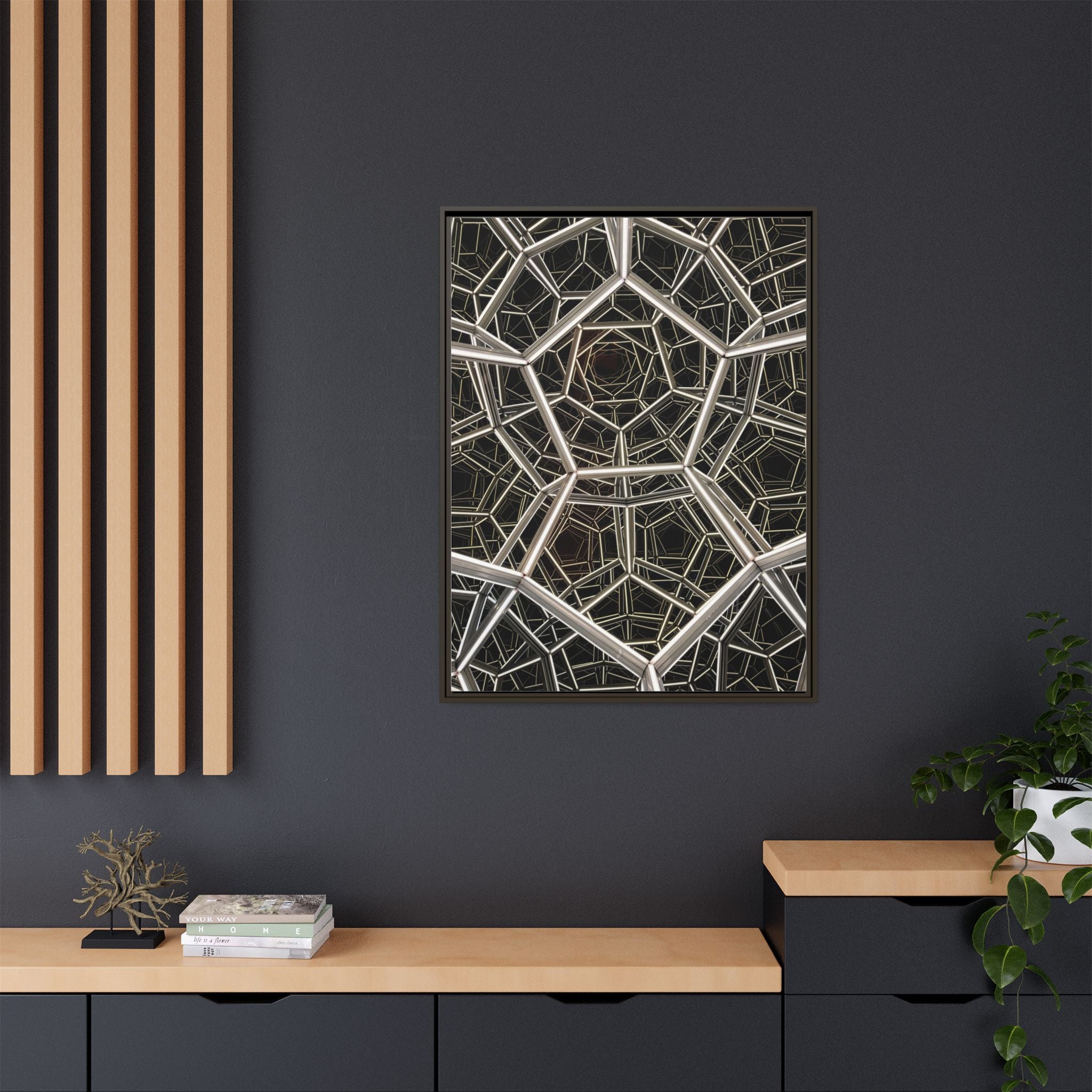 Framed Wall Art Print, Modern Geometric Canvas, Abstract Home Decor, Unique Gift, Stylish Office Art, Contemporary Room Decor