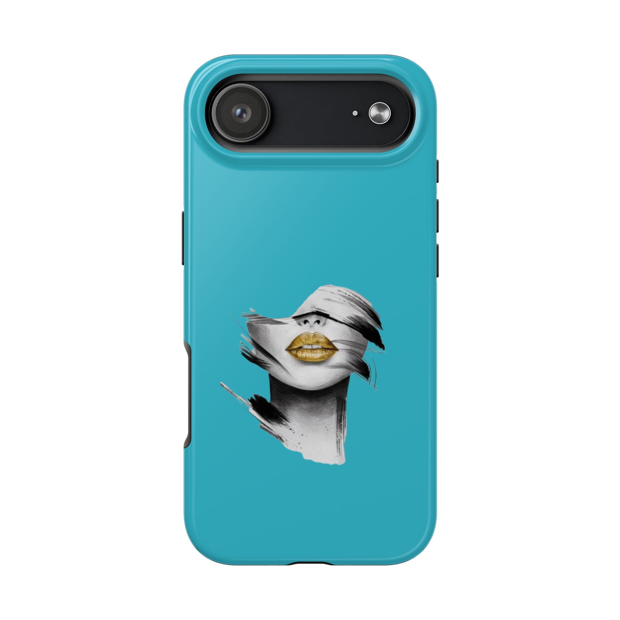Teal 'Golden Lips' Tough Phone Case
