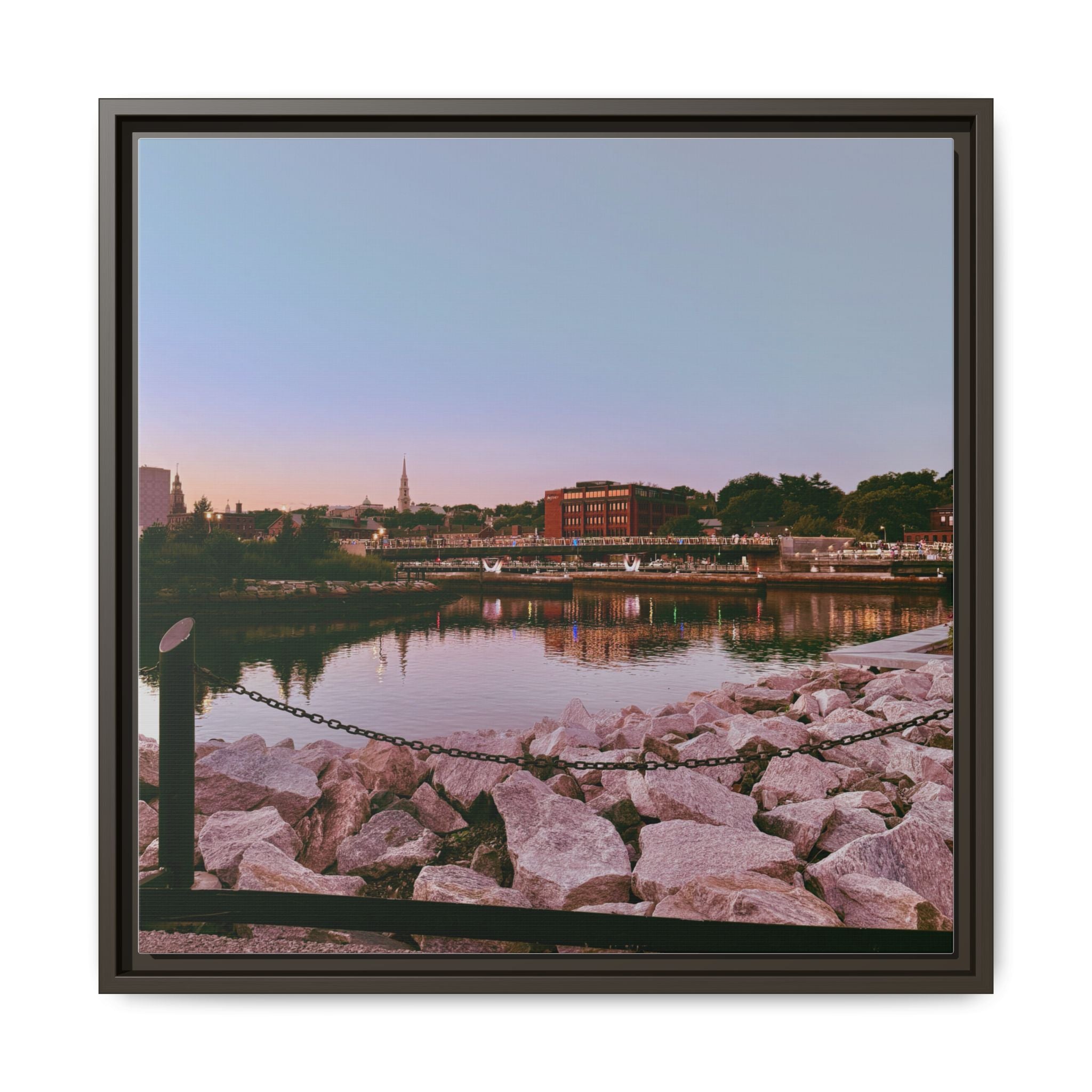 Tranquil Harbor Sunset Wall Art