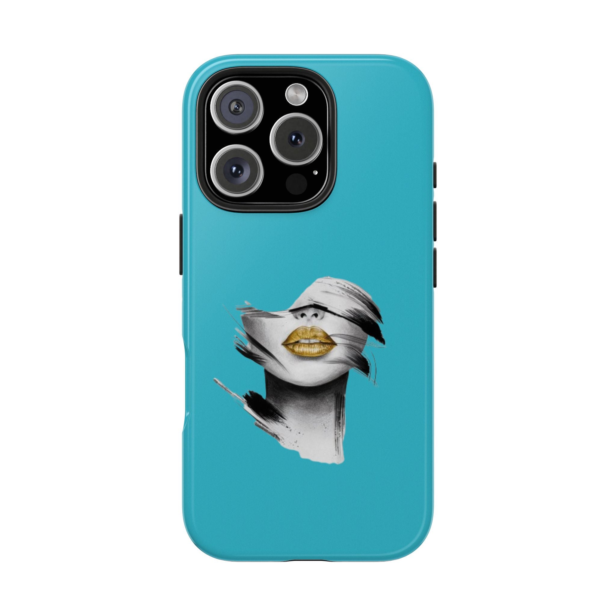 Teal 'Golden Lips' Tough Phone Case
