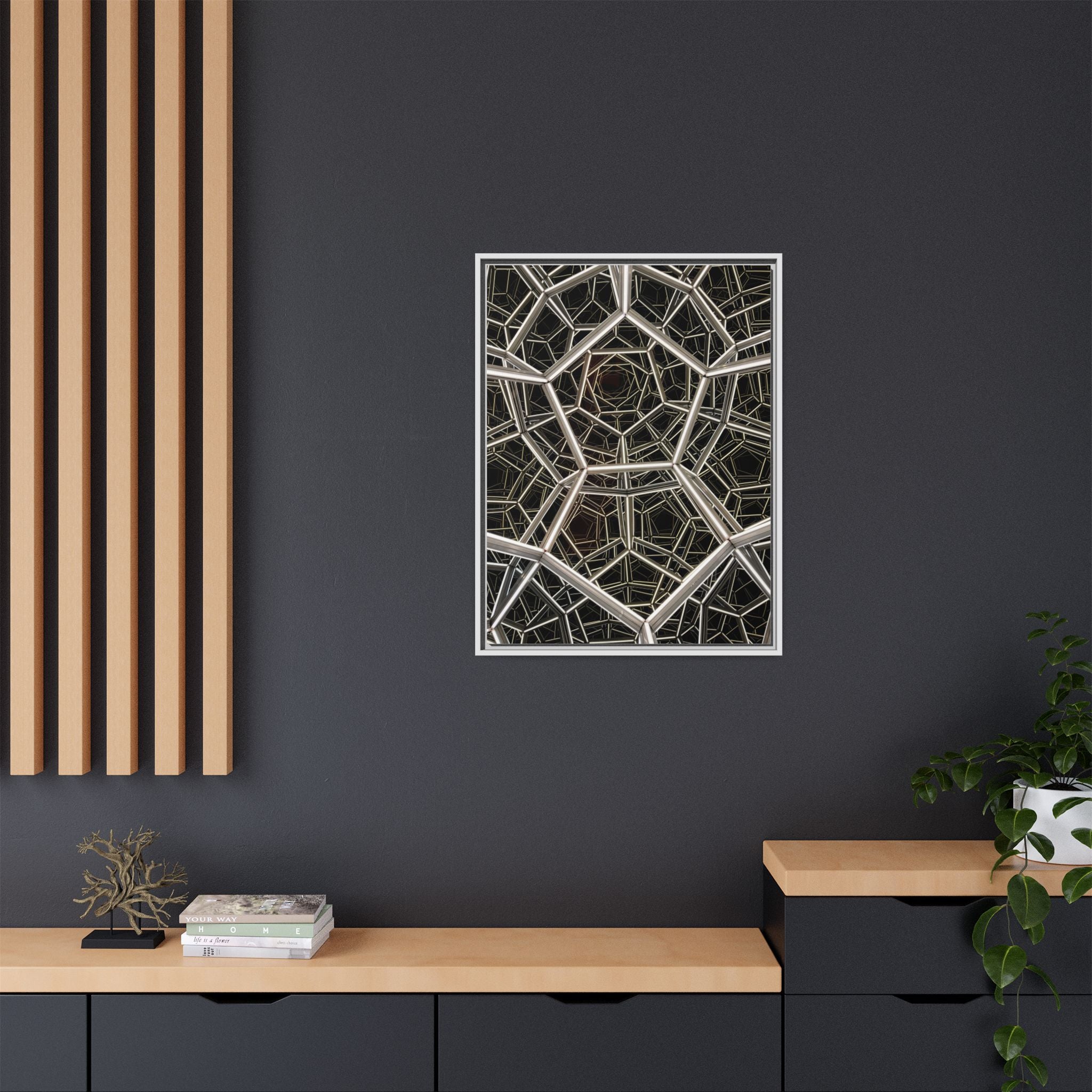 Framed Wall Art Print, Modern Geometric Canvas, Abstract Home Decor, Unique Gift, Stylish Office Art, Contemporary Room Decor