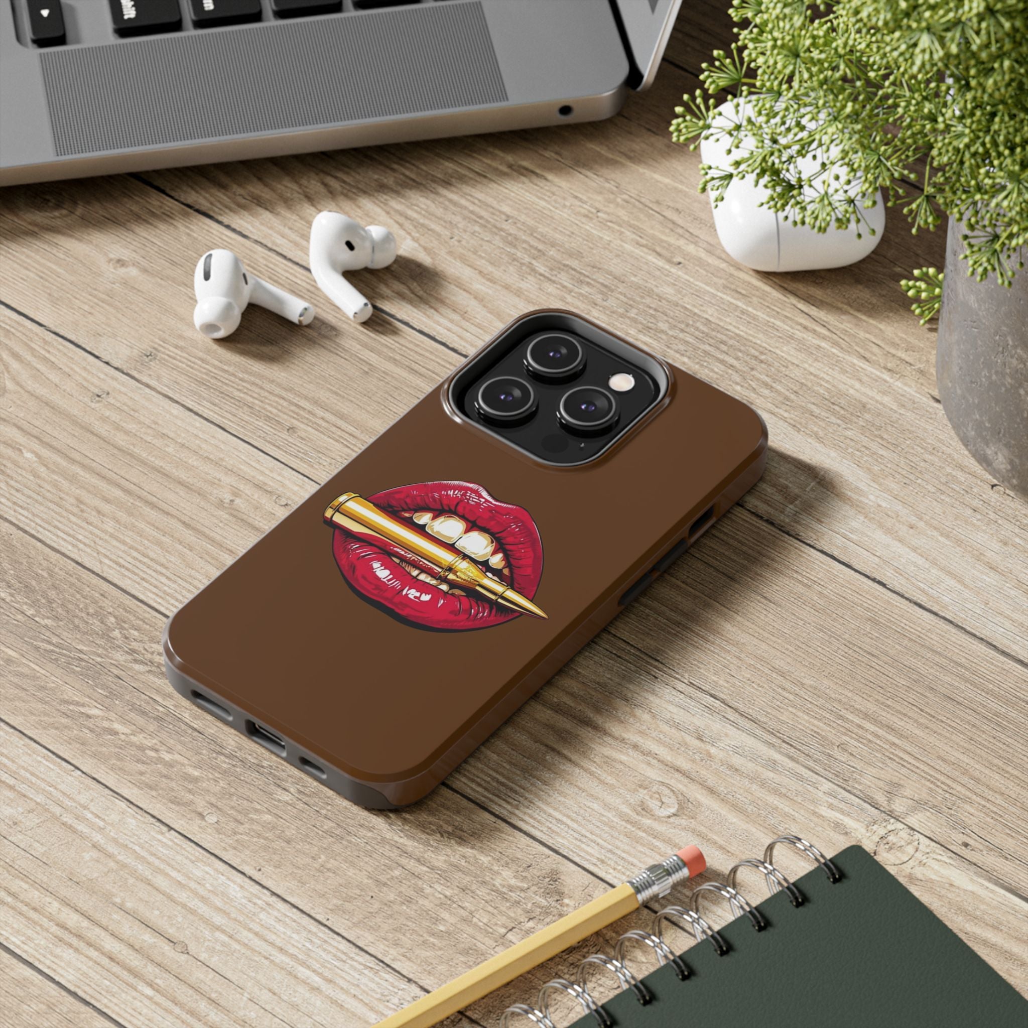 Bold Lip Art Phone Case, Tough iPhone Case, Stylish Cell Phone Cover, Unique Gift for Her, Trendy Accessories
