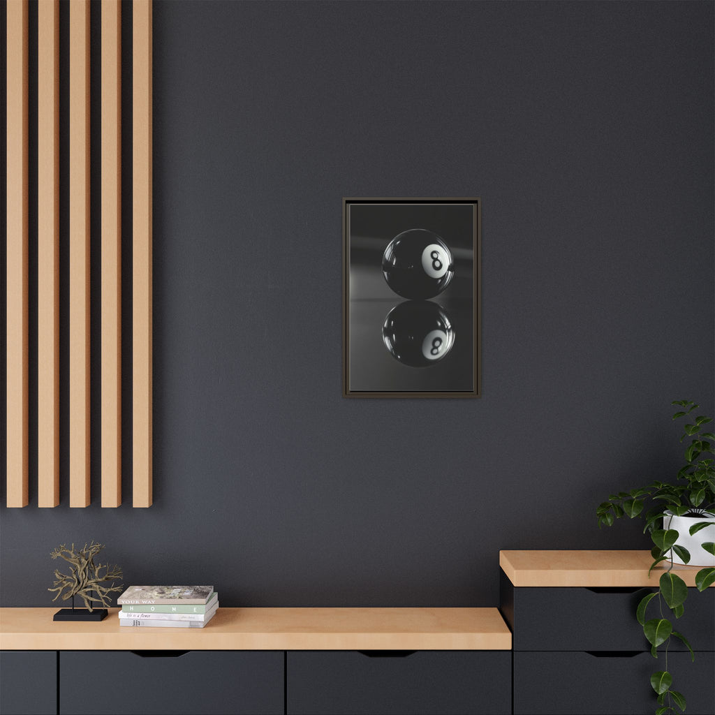 Eight Ball Reflection Matte Framed Canvas Print