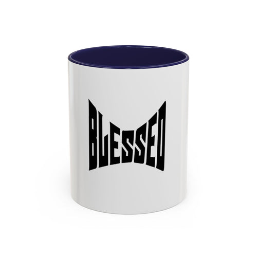 Blessed Coffee Mug — Bold Black Typography Ceramic Mug (11/15 oz)