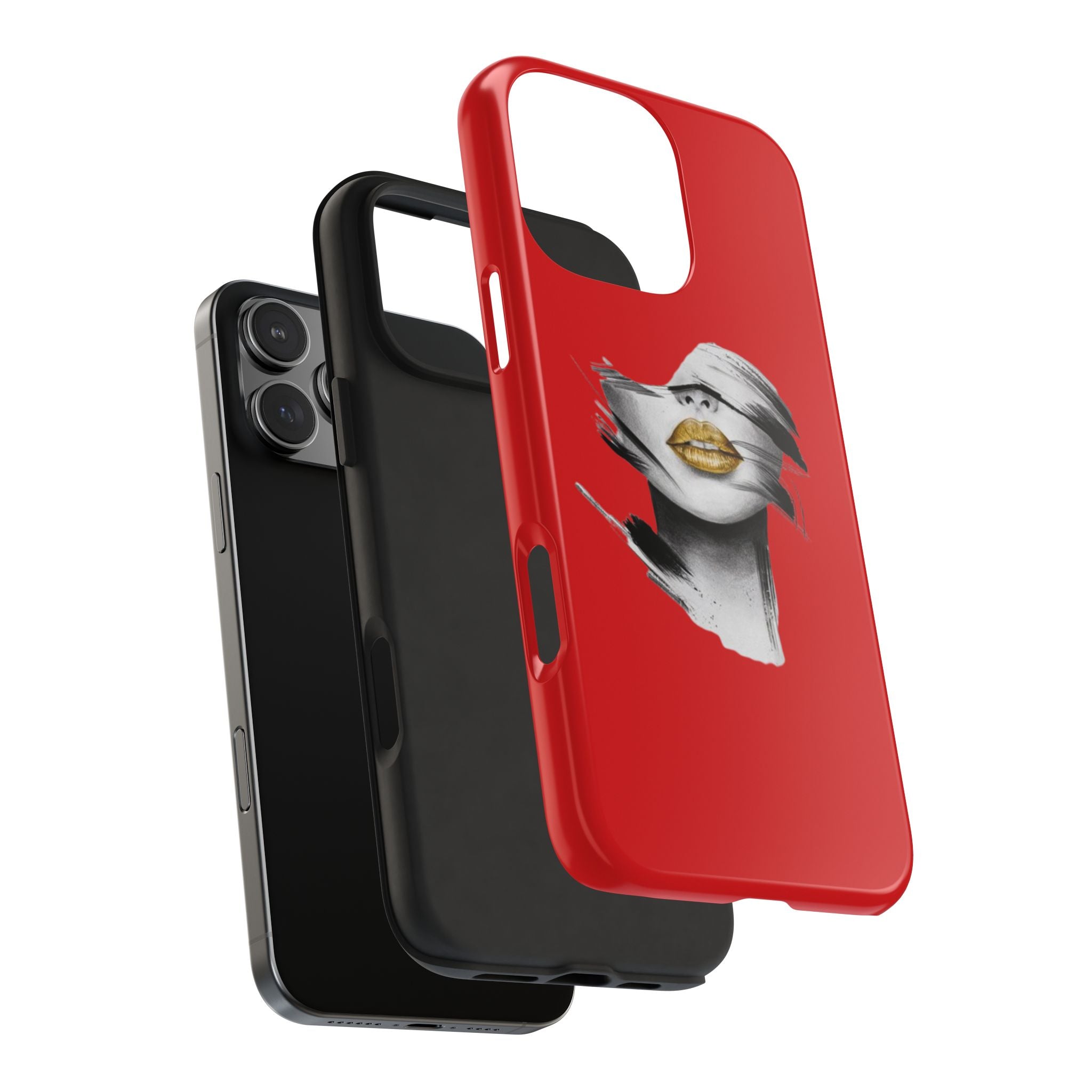 Red Abstract Lips Tough Phone Case — Bold Art Phone Cover for iPhone & Android