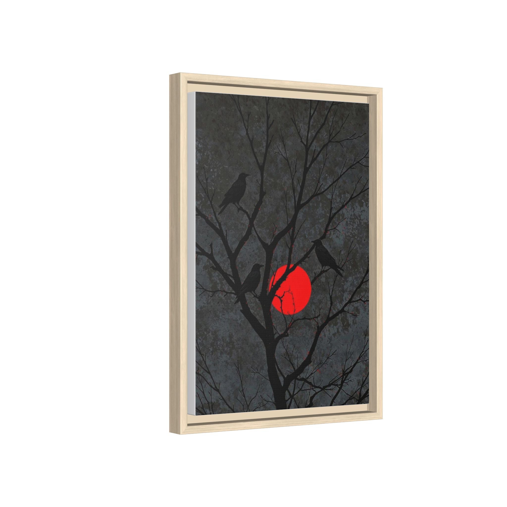 Red Moon Crows Silhouette