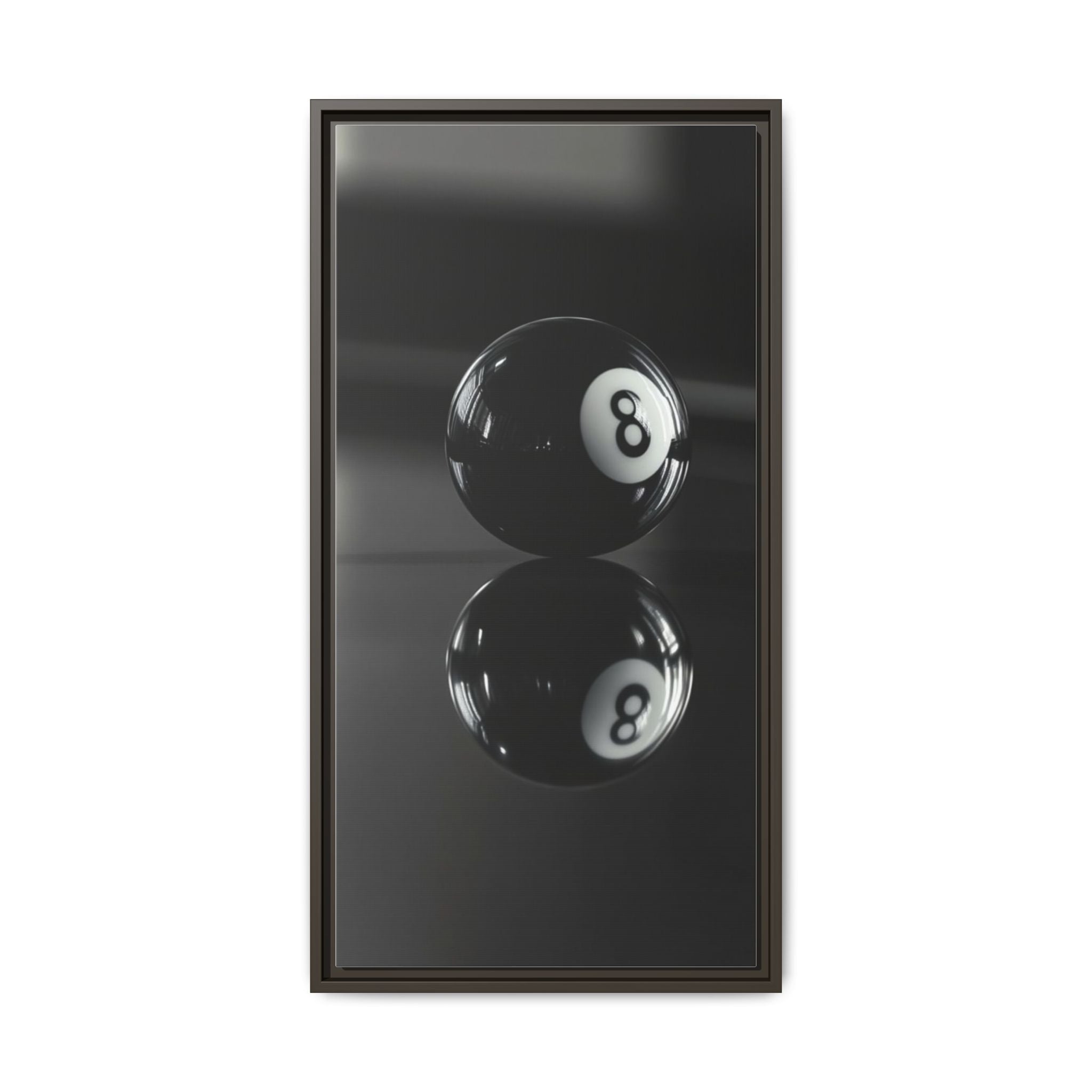 Eight Ball Reflection Matte Framed Canvas Print