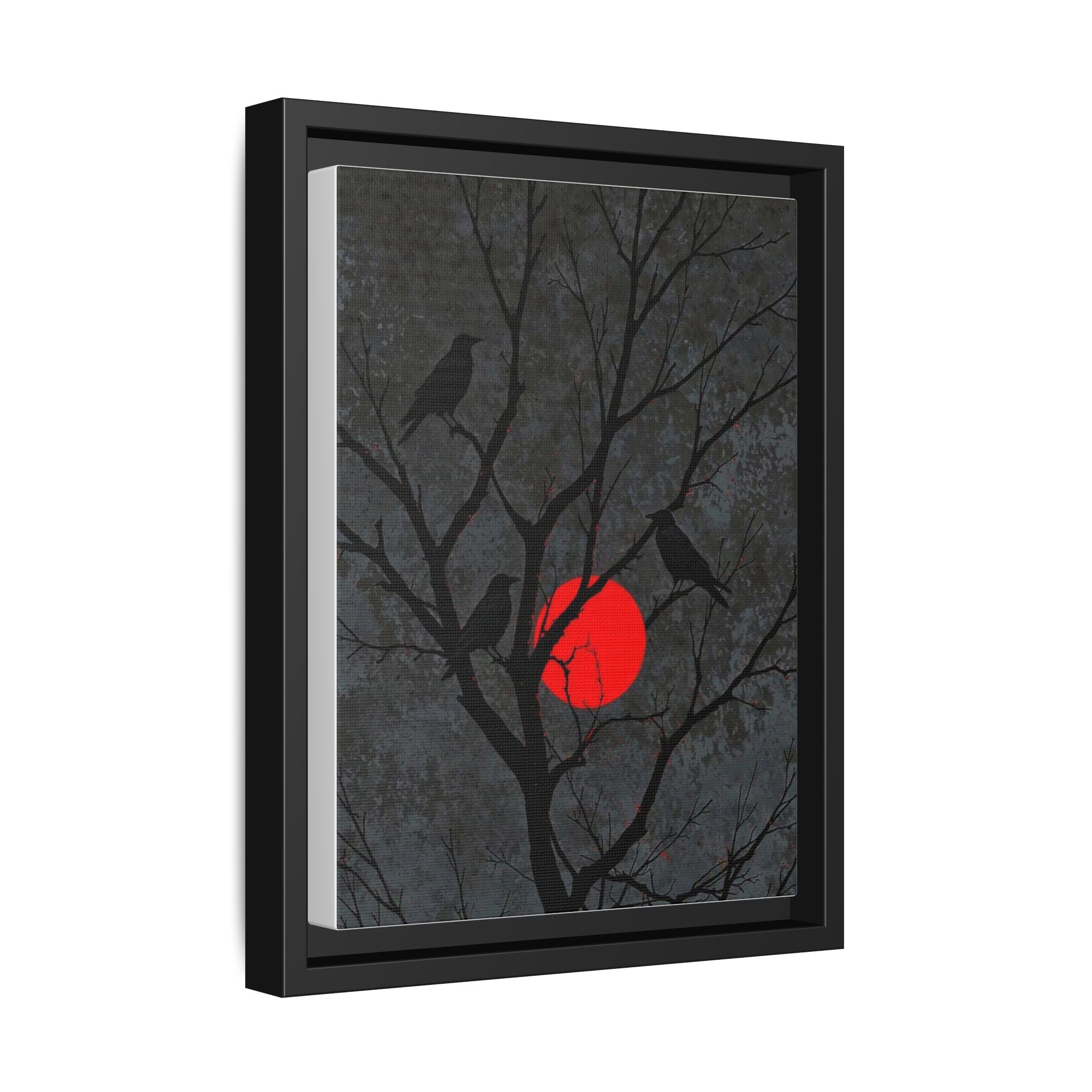 Red Moon Crows Silhouette