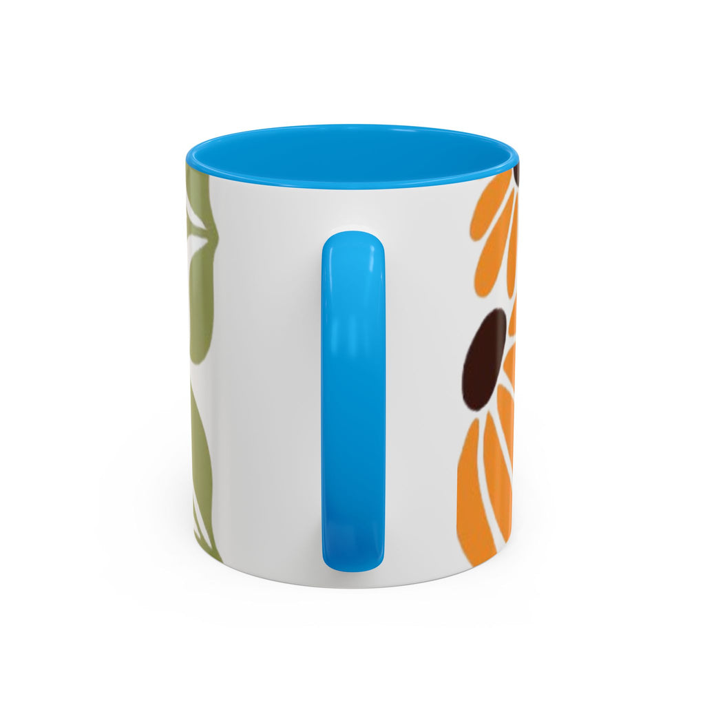 Colorful Floral Mugs, Bright Ceramic Coffee Cups
