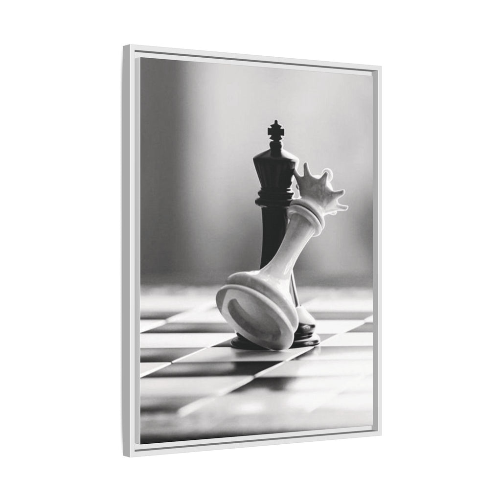 Chess King and Fallen Queen Matte Canvas Framed Wall Art