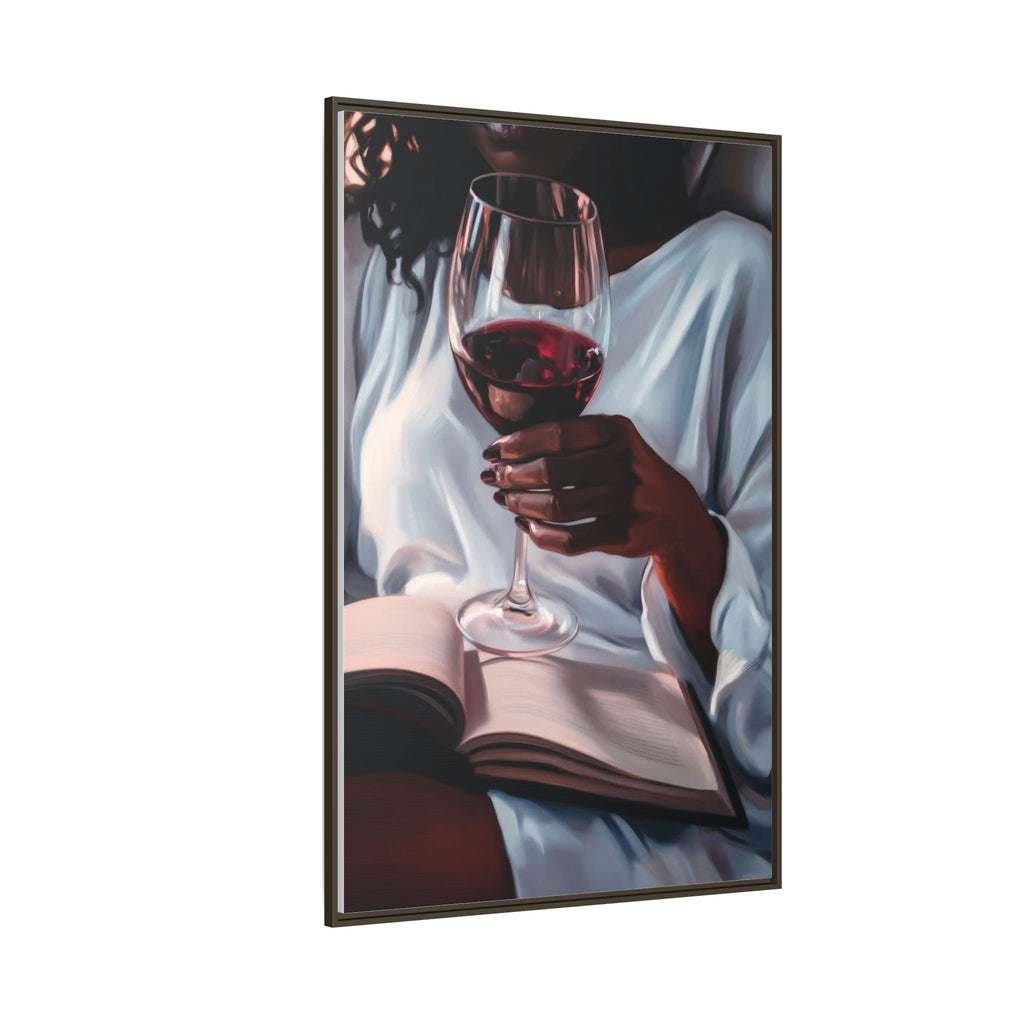 Woman Reading with Wine Glass (Cozy Evening Wall Decor)