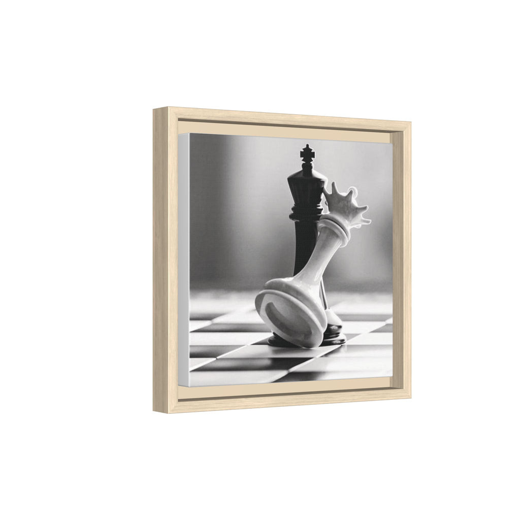 Chess King and Fallen Queen Matte Canvas Framed Wall Art