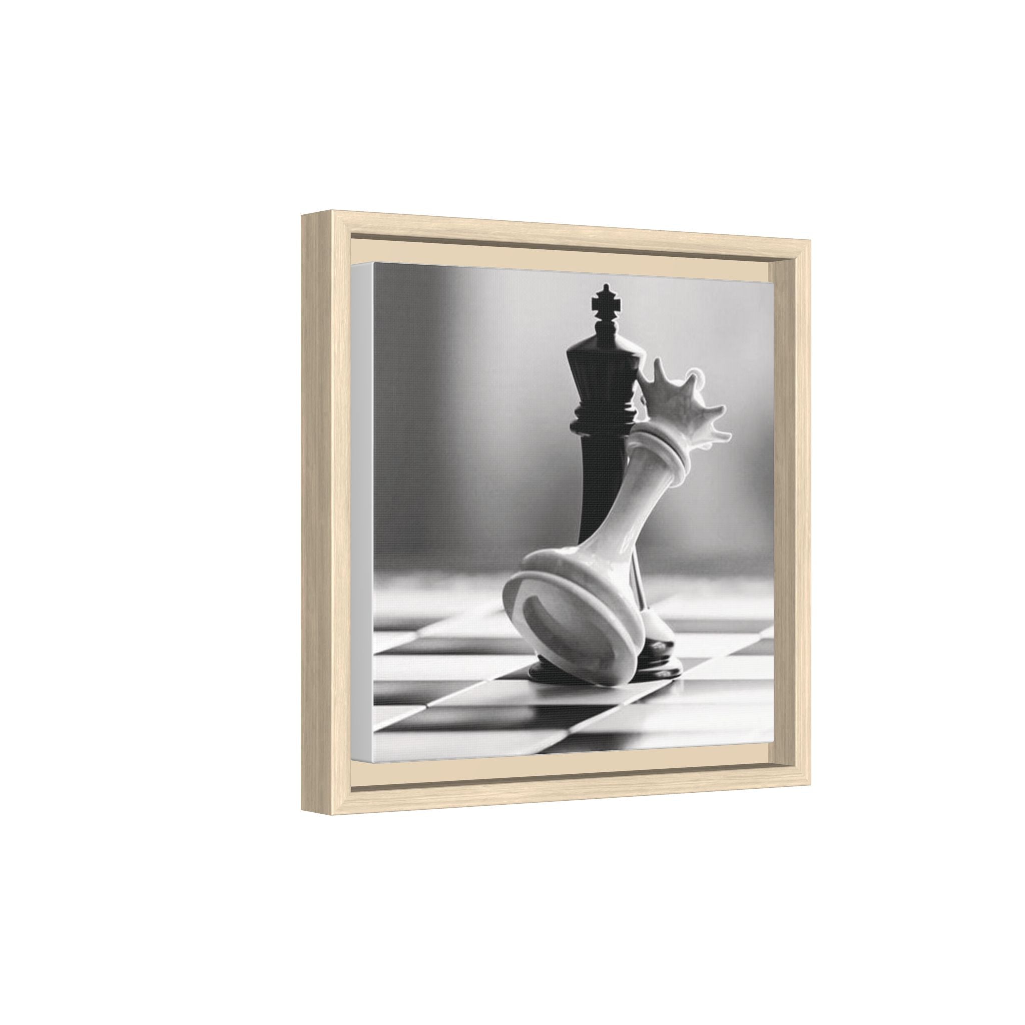 Chess King and Fallen Queen Matte Canvas Framed Wall Art