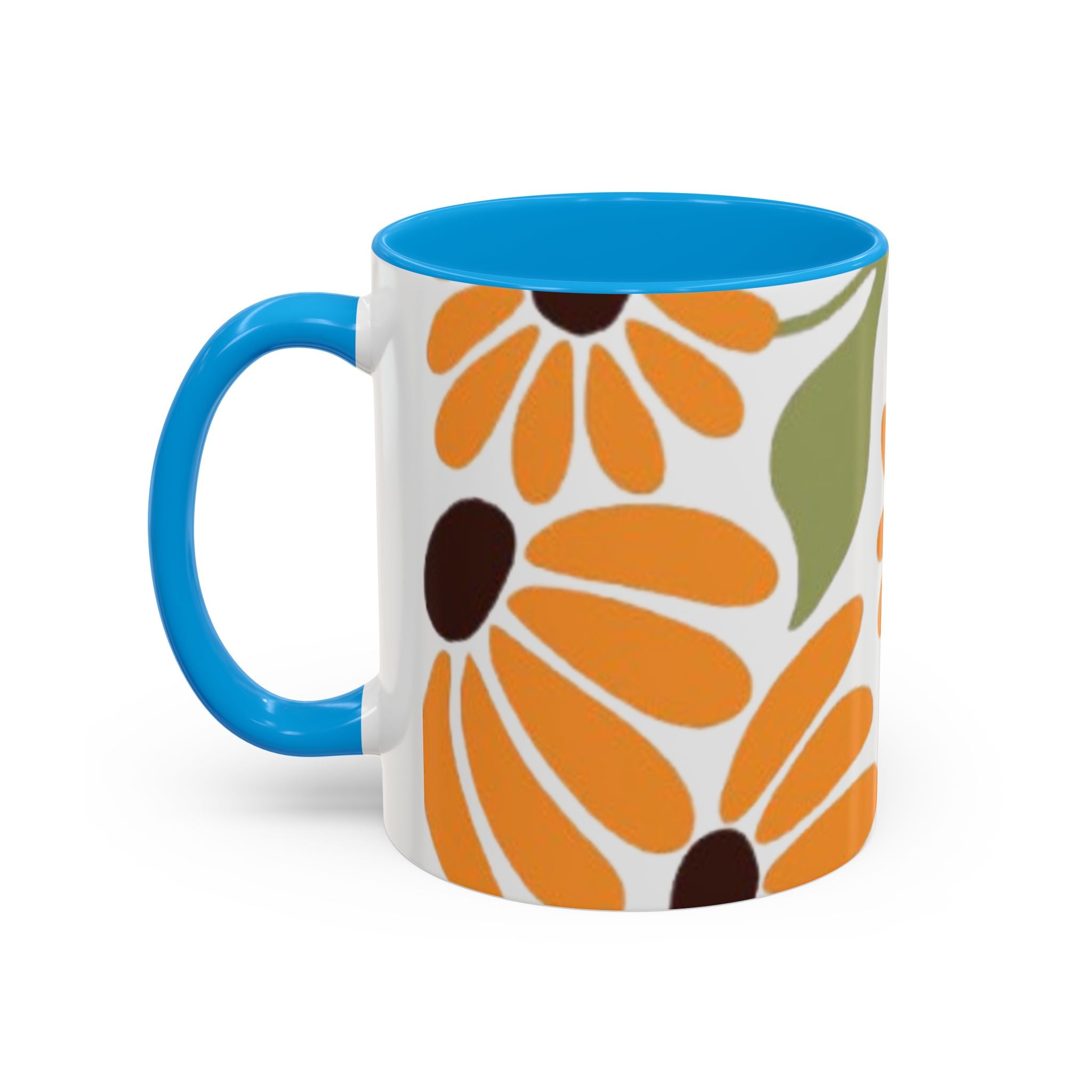 Colorful Floral Mugs, Bright Ceramic Coffee Cups