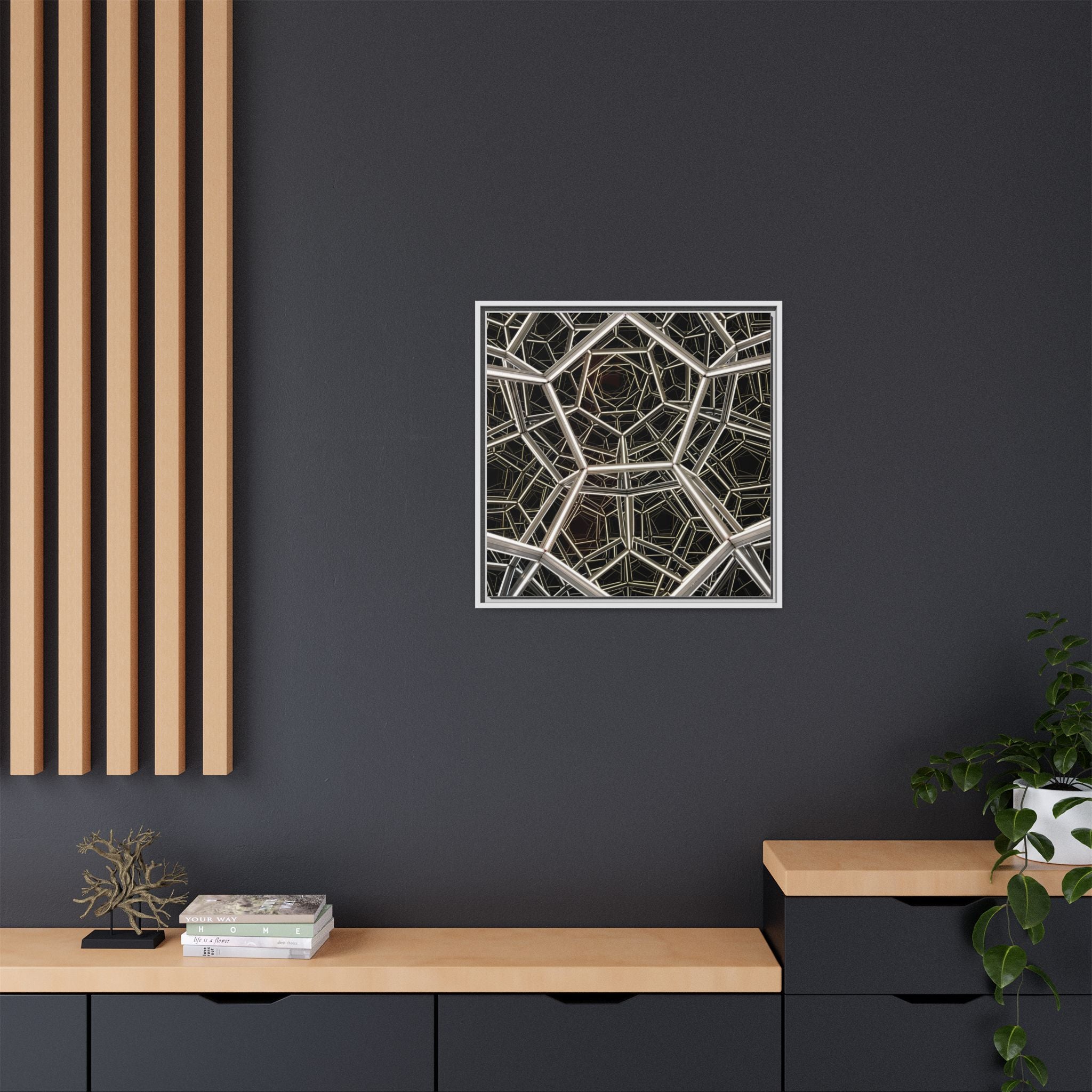Framed Wall Art Print, Modern Geometric Canvas, Abstract Home Decor, Unique Gift, Stylish Office Art, Contemporary Room Decor