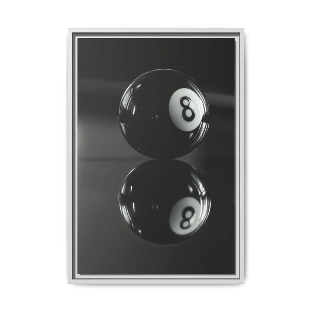 Eight Ball Reflection Matte Framed Canvas Print
