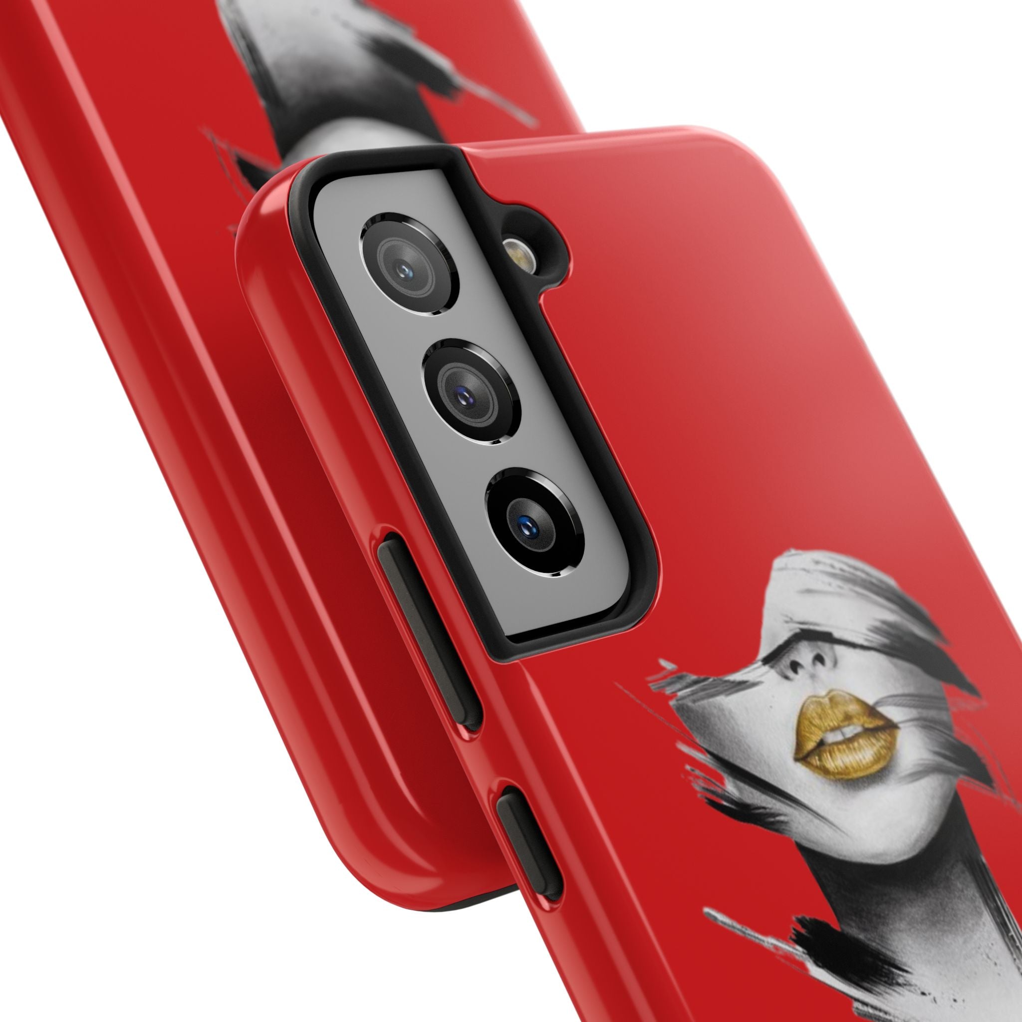 Red Abstract Lips Tough Phone Case — Bold Art Phone Cover for iPhone & Android