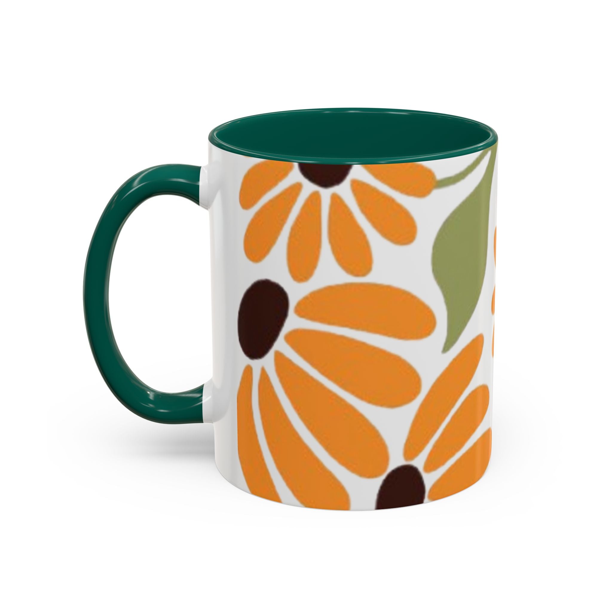 Colorful Floral Mugs, Bright Ceramic Coffee Cups
