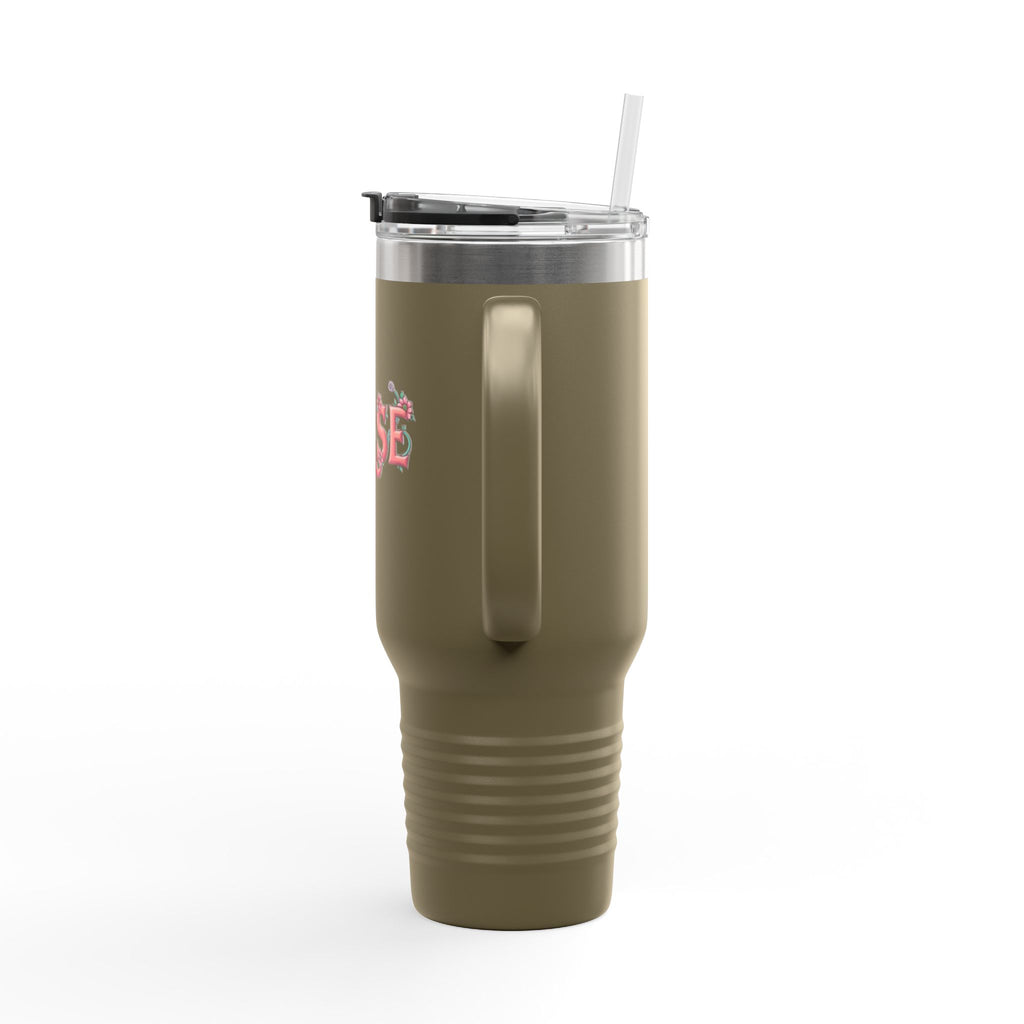 Nurse 40oz Insulated Travel Mug — Floral Stethoscope