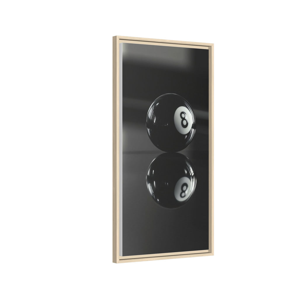 Eight Ball Reflection Matte Framed Canvas Print
