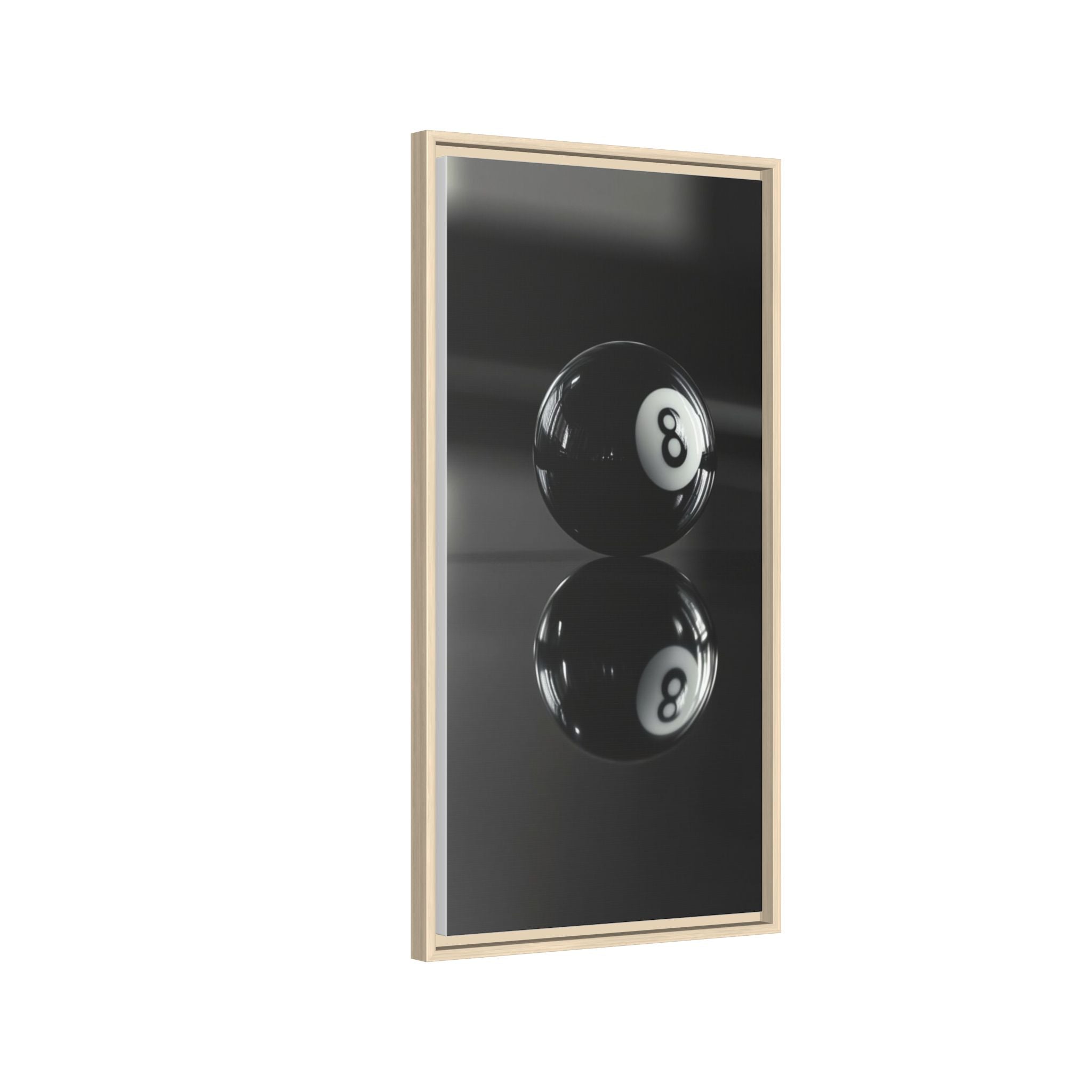 Eight Ball Reflection Matte Framed Canvas Print
