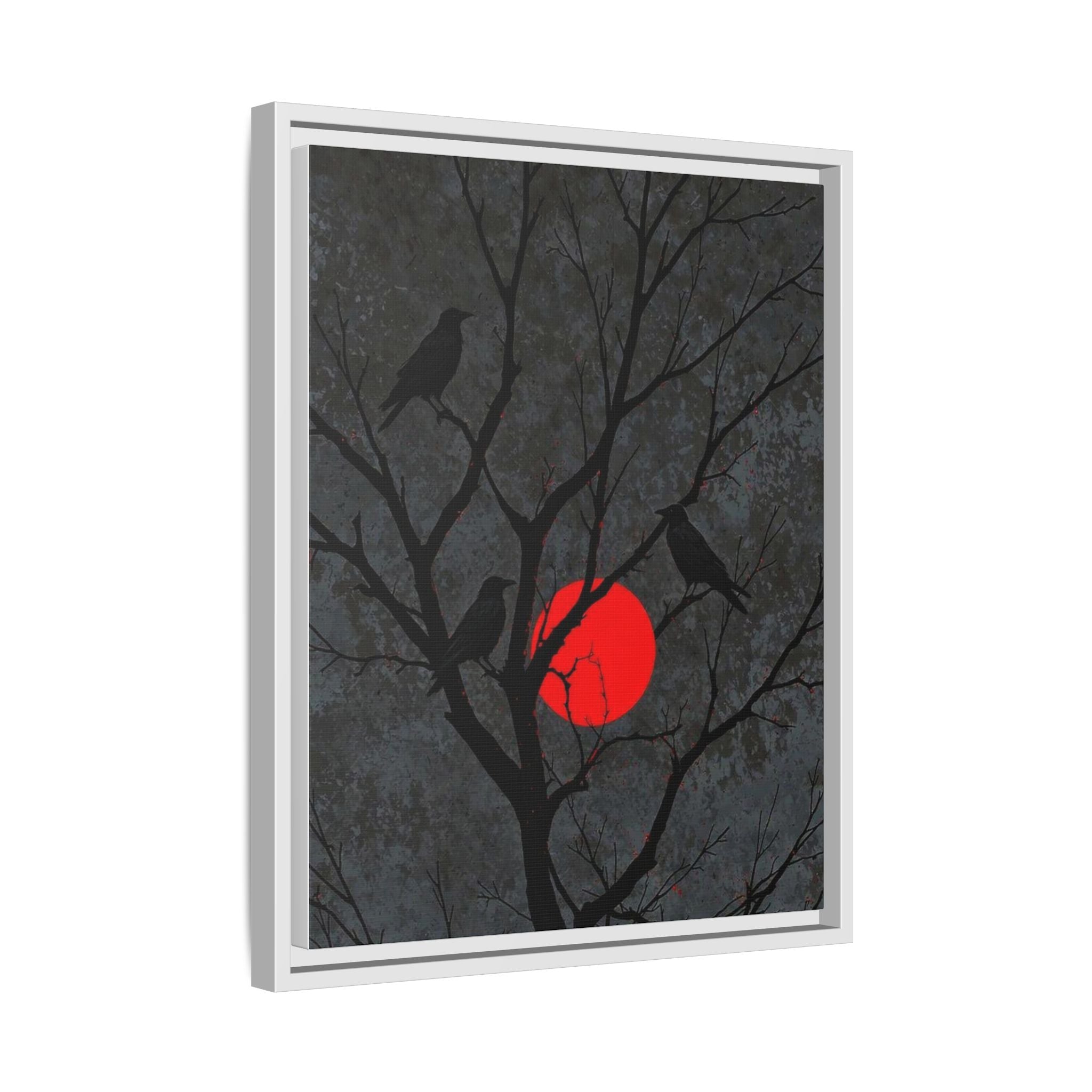 Red Moon Crows Silhouette