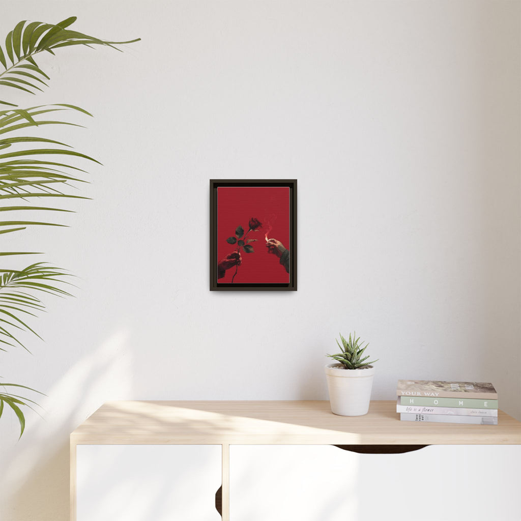 Red Rose & Lighter Minimalist Wall Print