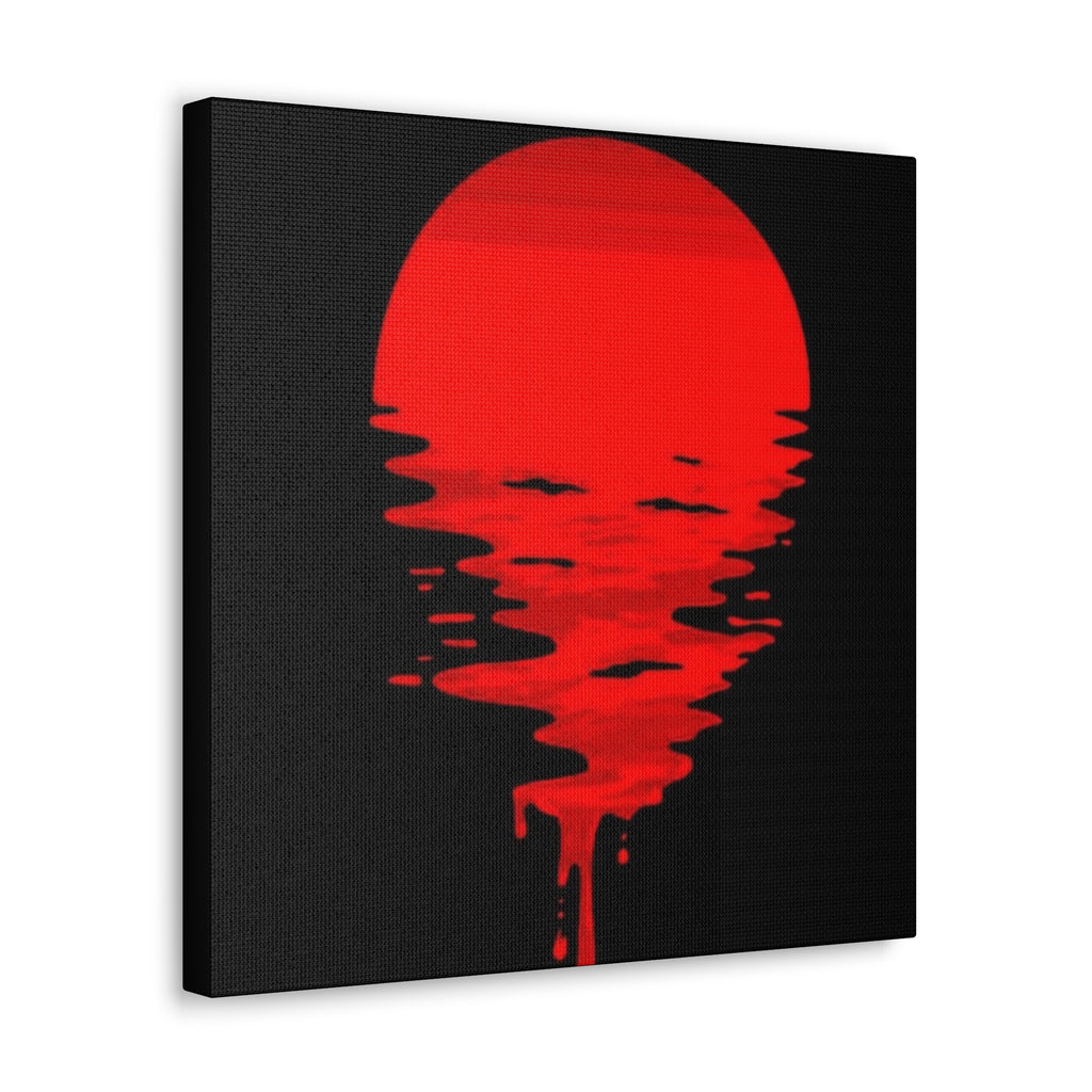 Sunset Canvas Art Print, Modern Wall Decor, Red and Black Home Decor, Abstract Art