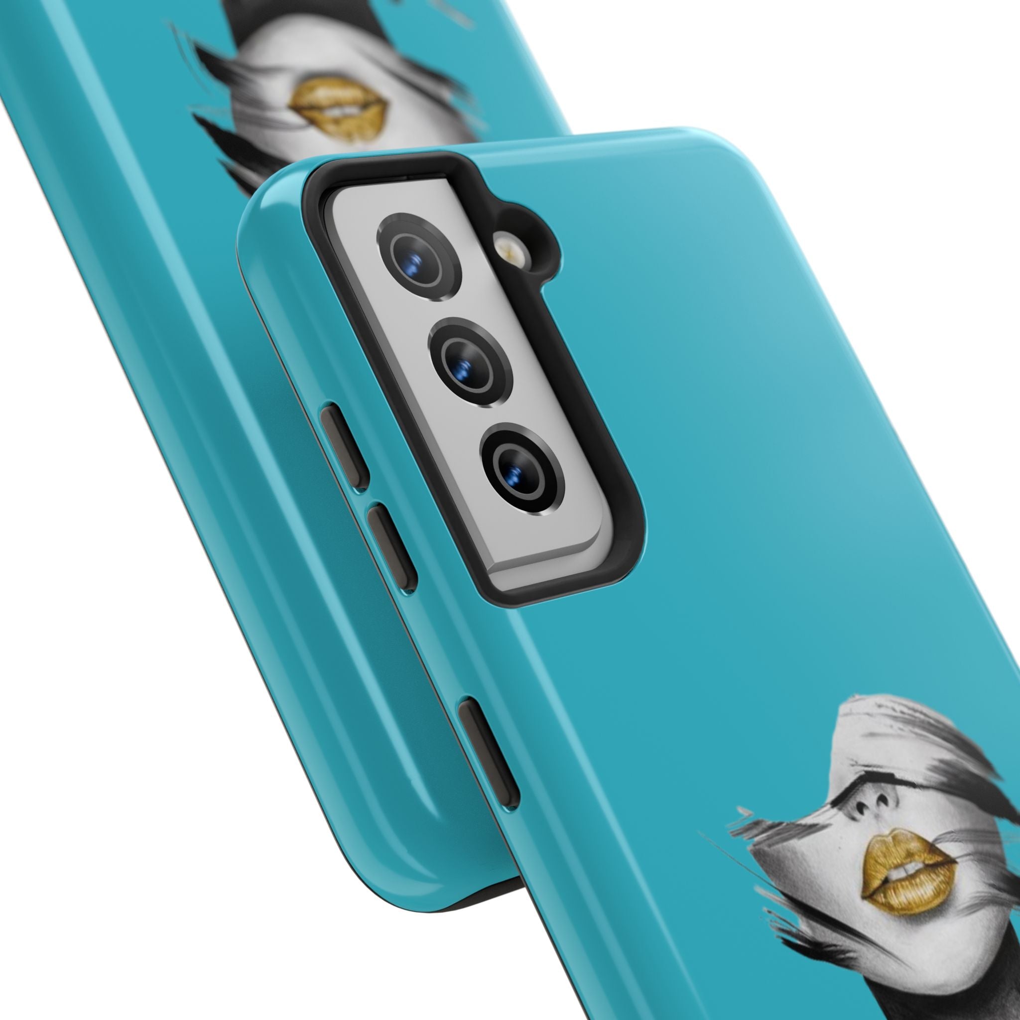 Teal 'Golden Lips' Tough Phone Case